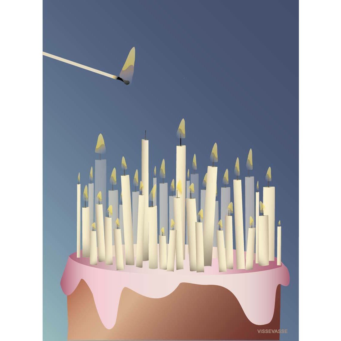 Vissevasse -Kuchen mit Kerzenkarte, A7