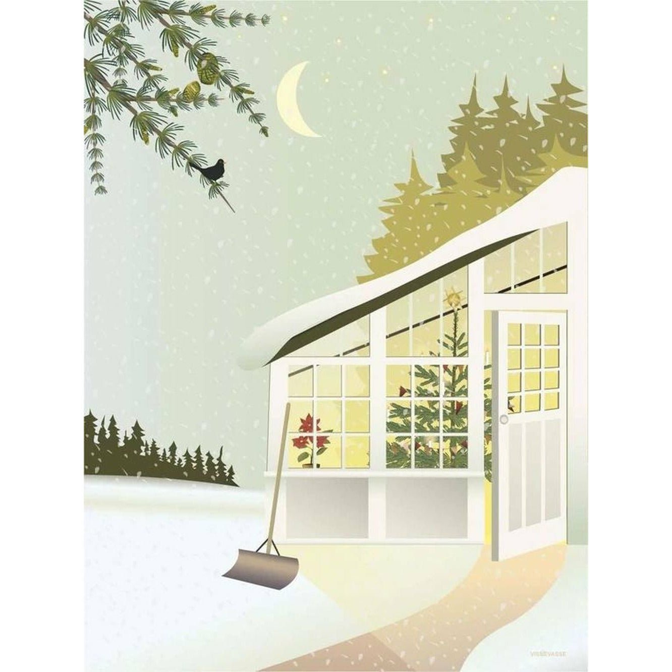 Vissevasse Weihnachten im Gewächshaus -Poster, 15 x21 cm
