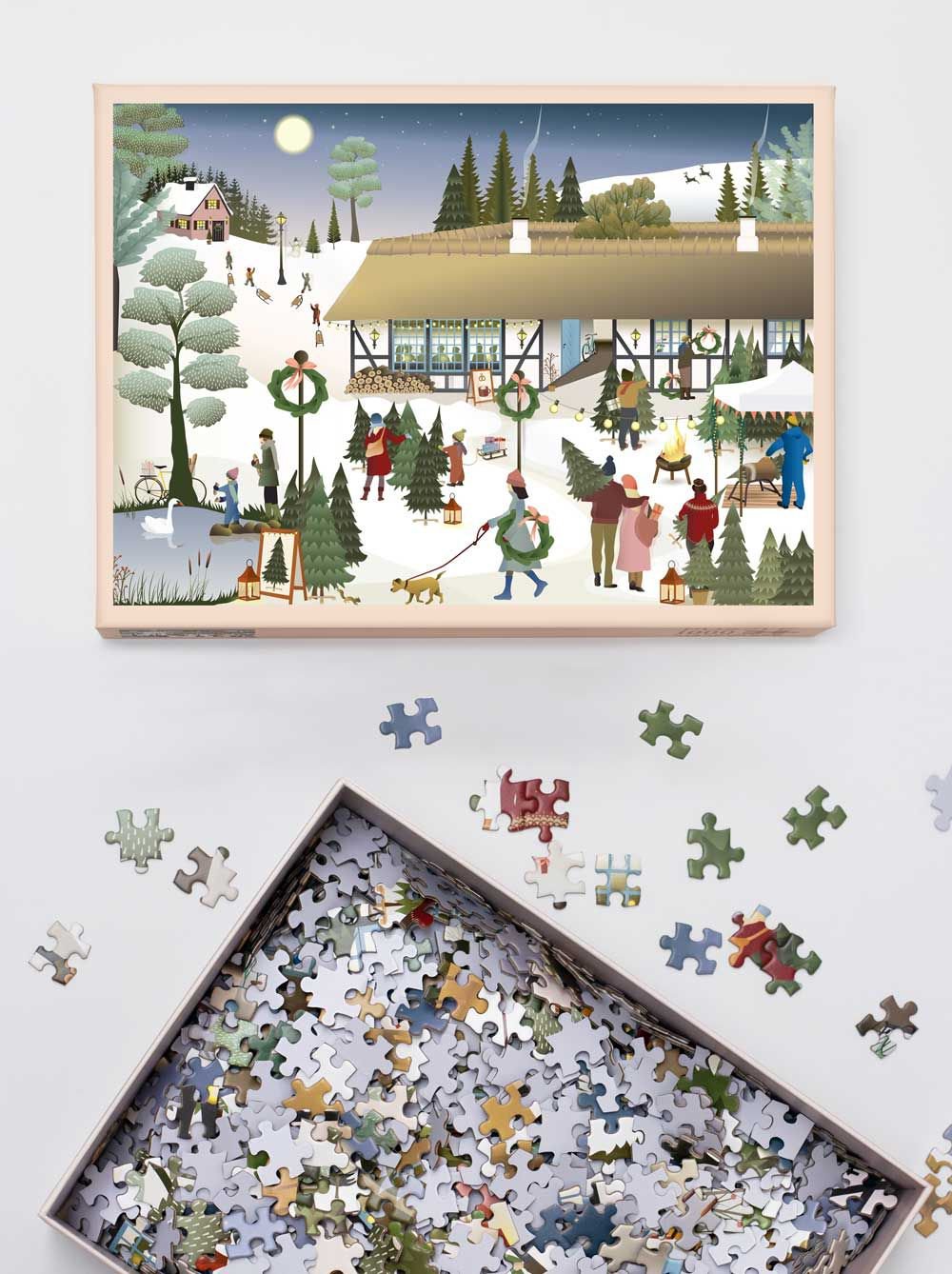 Vissevasse Christmas Tree Farm Puzzle med 1000 stycken