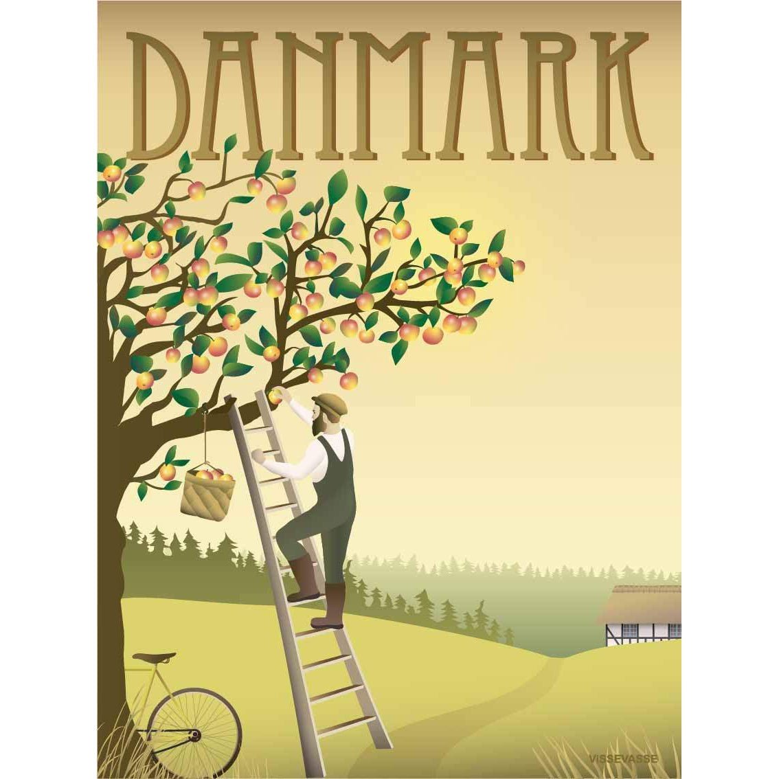 Vissevasse Denmark Æbletræ plakat, 15 X21 Cm