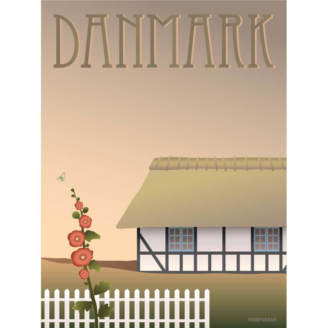 Vissevasse Dänemark Farmhouse Poster, 15 x21 cm