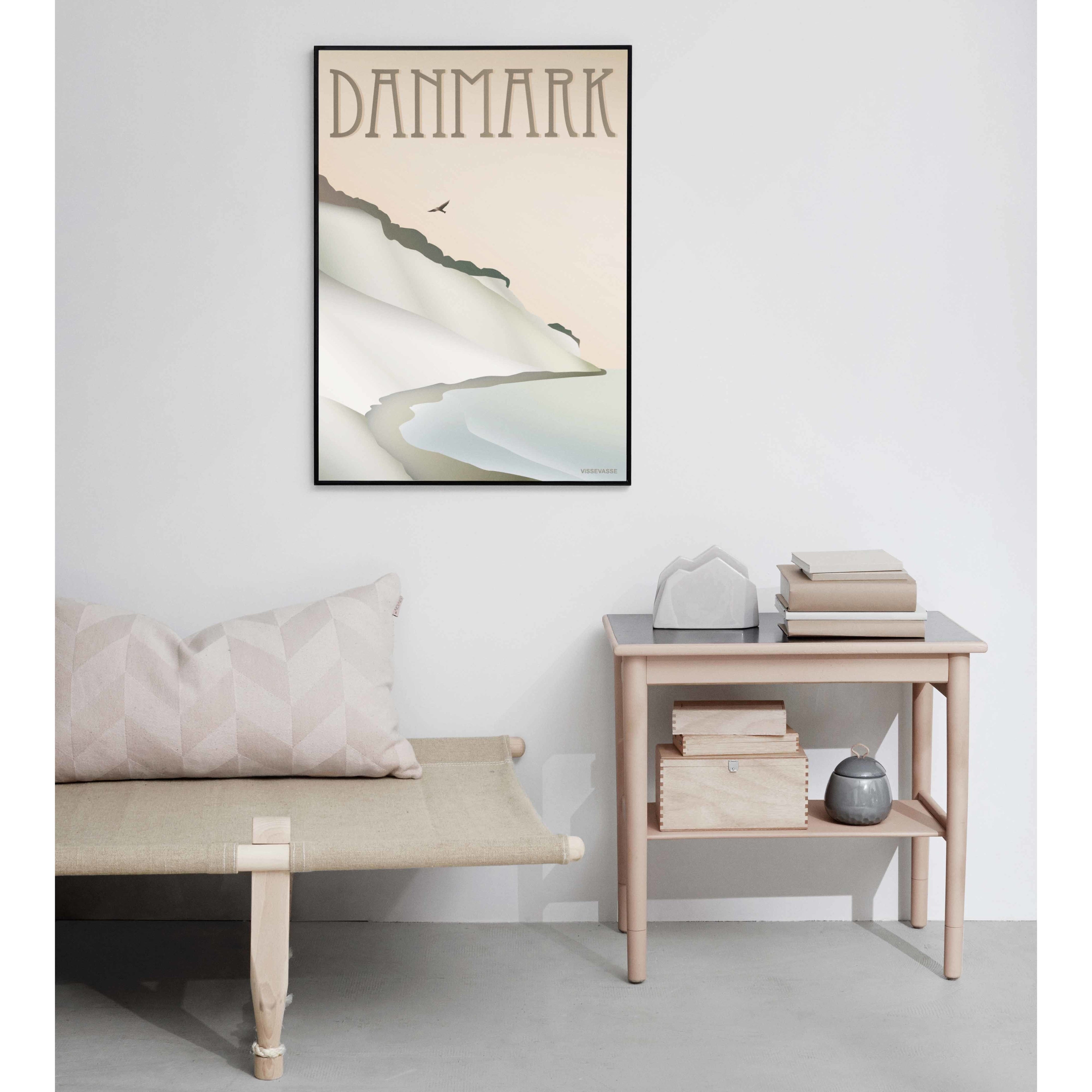 Vissevasse Dänemark Cliff Poster, 15 x21 cm