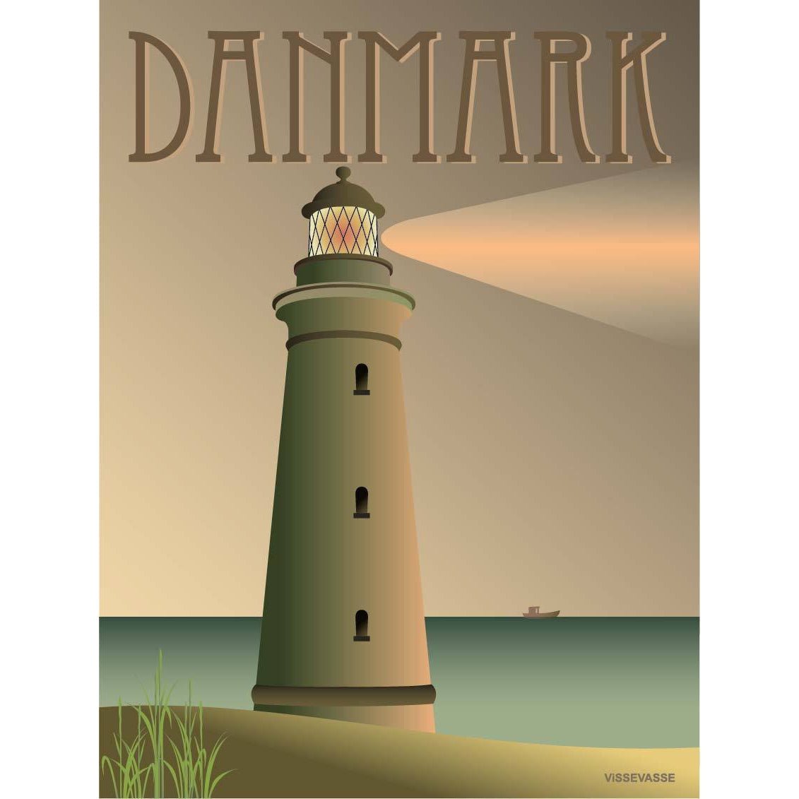 Vissevasse Dänemark Lighthouse Poster, 15 x21 cm