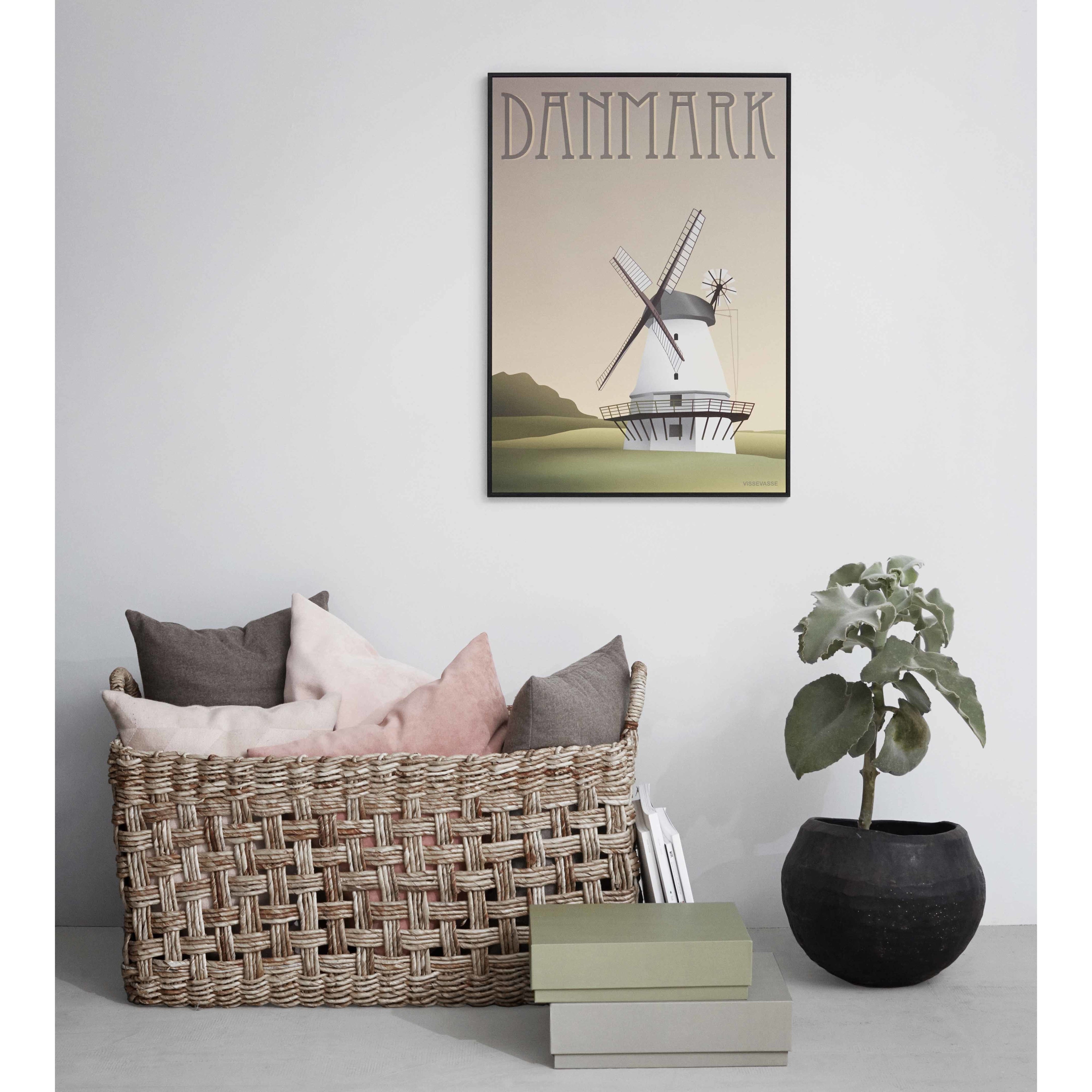 Vissevasse Dänemark Mill -Poster, 15 x21 cm