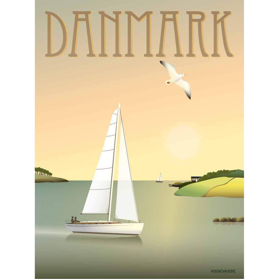 Vissevasse Dänemark Segelboot -Poster, 15 x21 cm