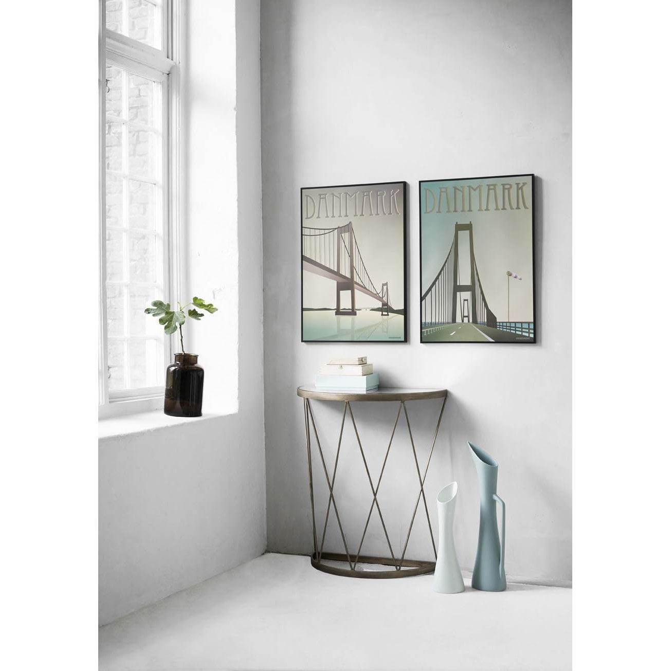 Vissevasse Denemarken Storebælts Bridge Poster, 15 x21 cm