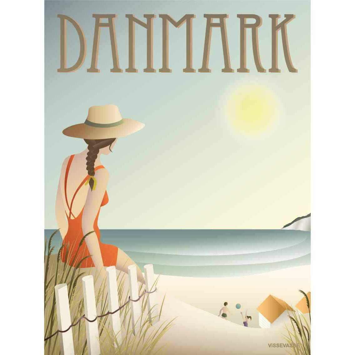Vissevasse Dänemark Beach Poster, 15 x21 cm