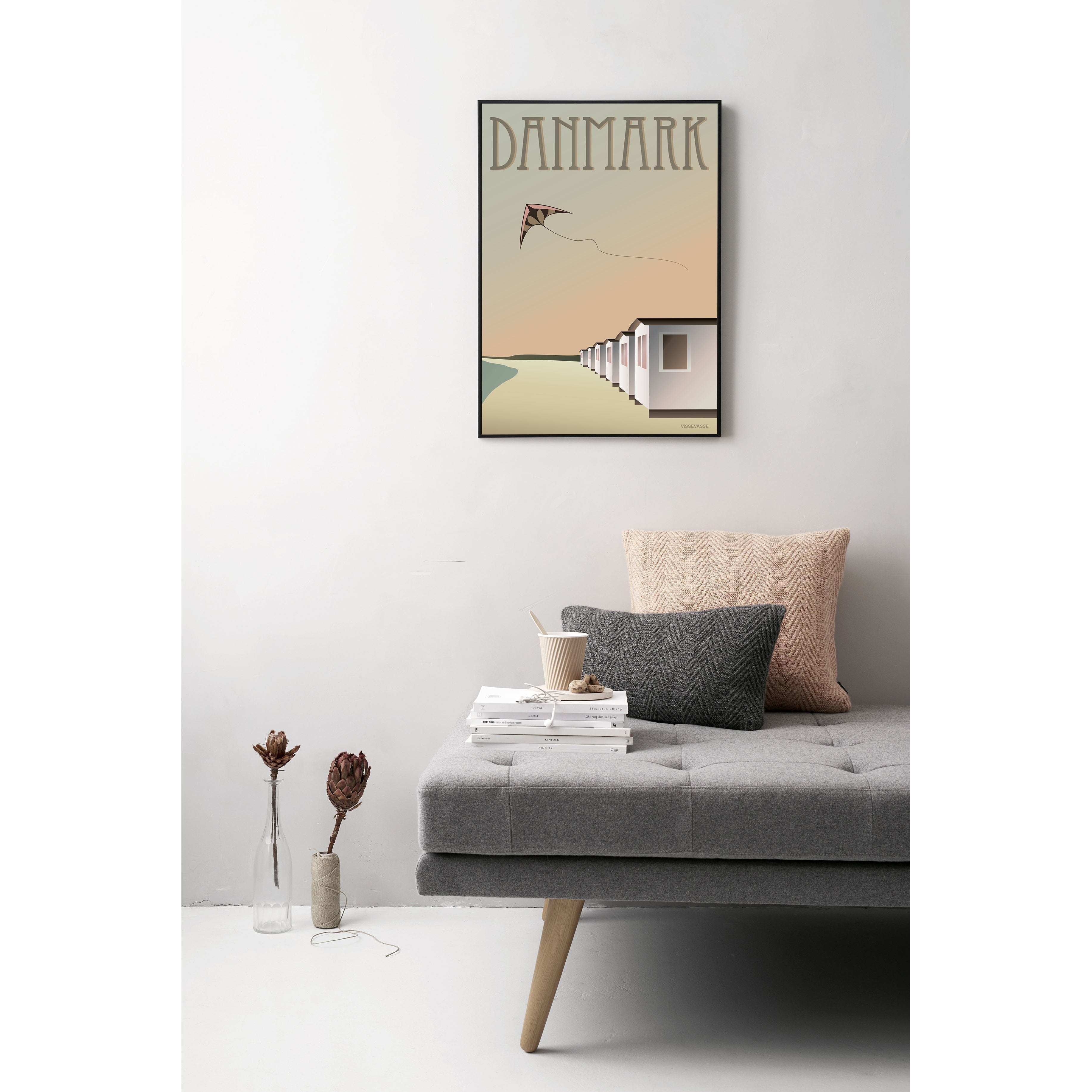 Vissevasse Dänemark Strandhäuser Poster, 15 x21 cm