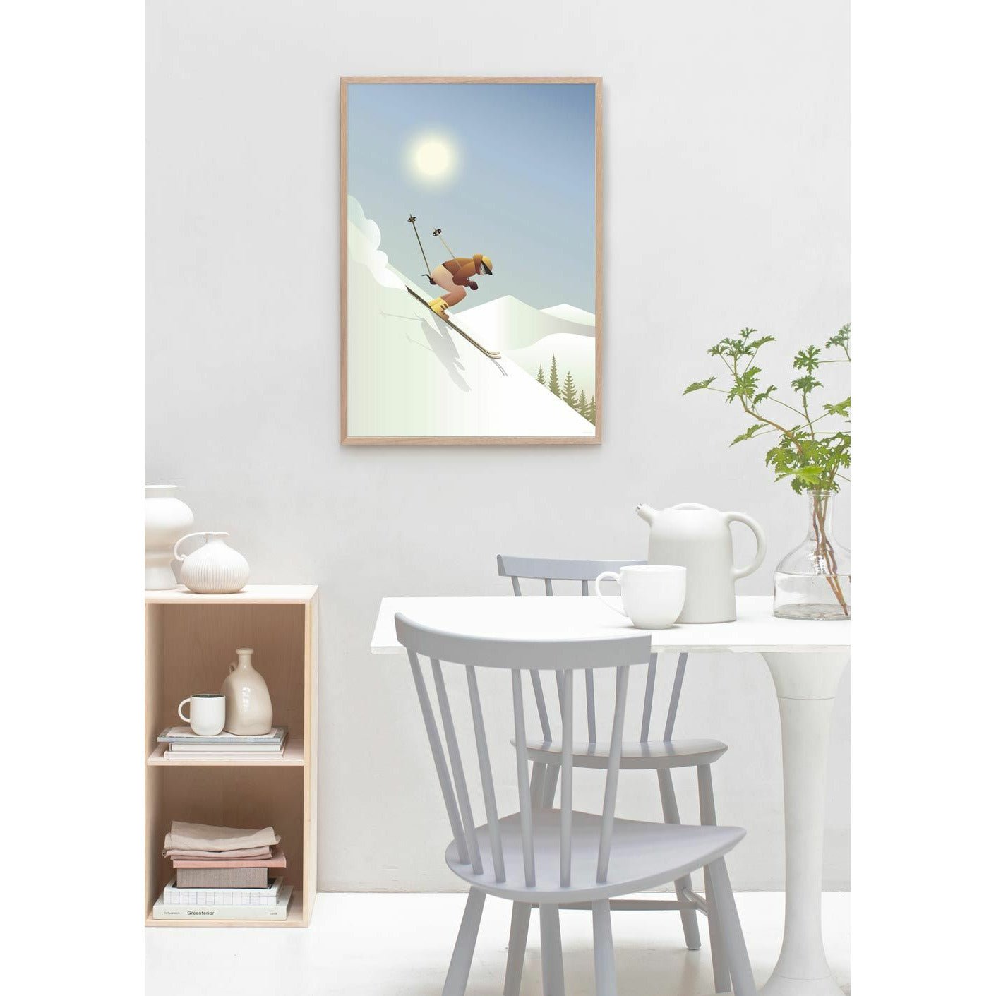 Affiche de ski de Downhill Vissevasse, 15x21 cm