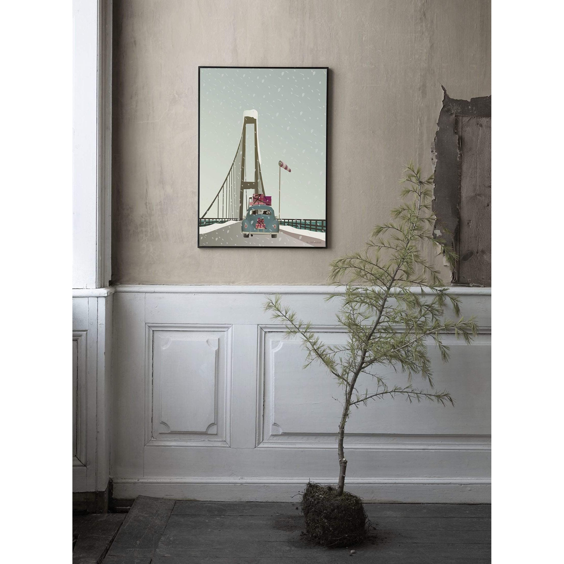 Vissevasse fährt nach Hause zum Weihnachtsplakat, 15 x21 cm