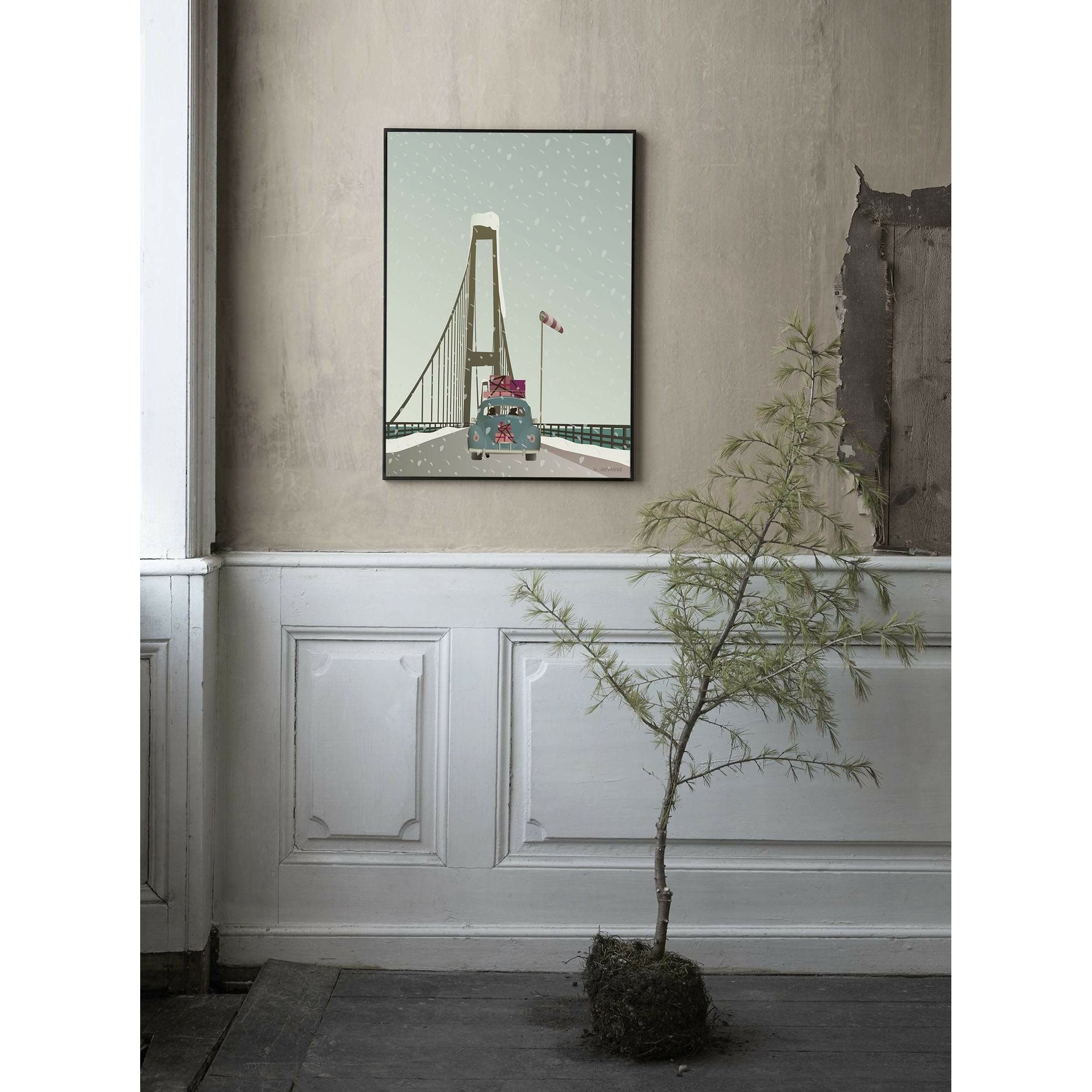 Vissevasse fährt nach Hause zum Weihnachtsplakat, 30 x 40 cm