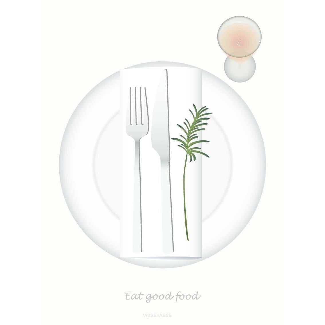 Vissevasse spiser godt mad lykønskningskort, 10,5x15cm