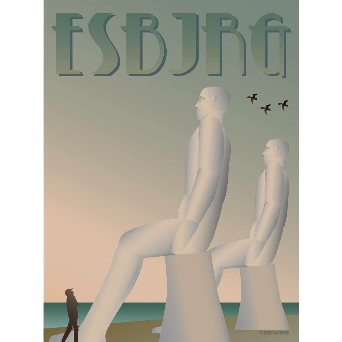 Vissevasse esbjerg hvide mænd plakat, 50 x70 cm