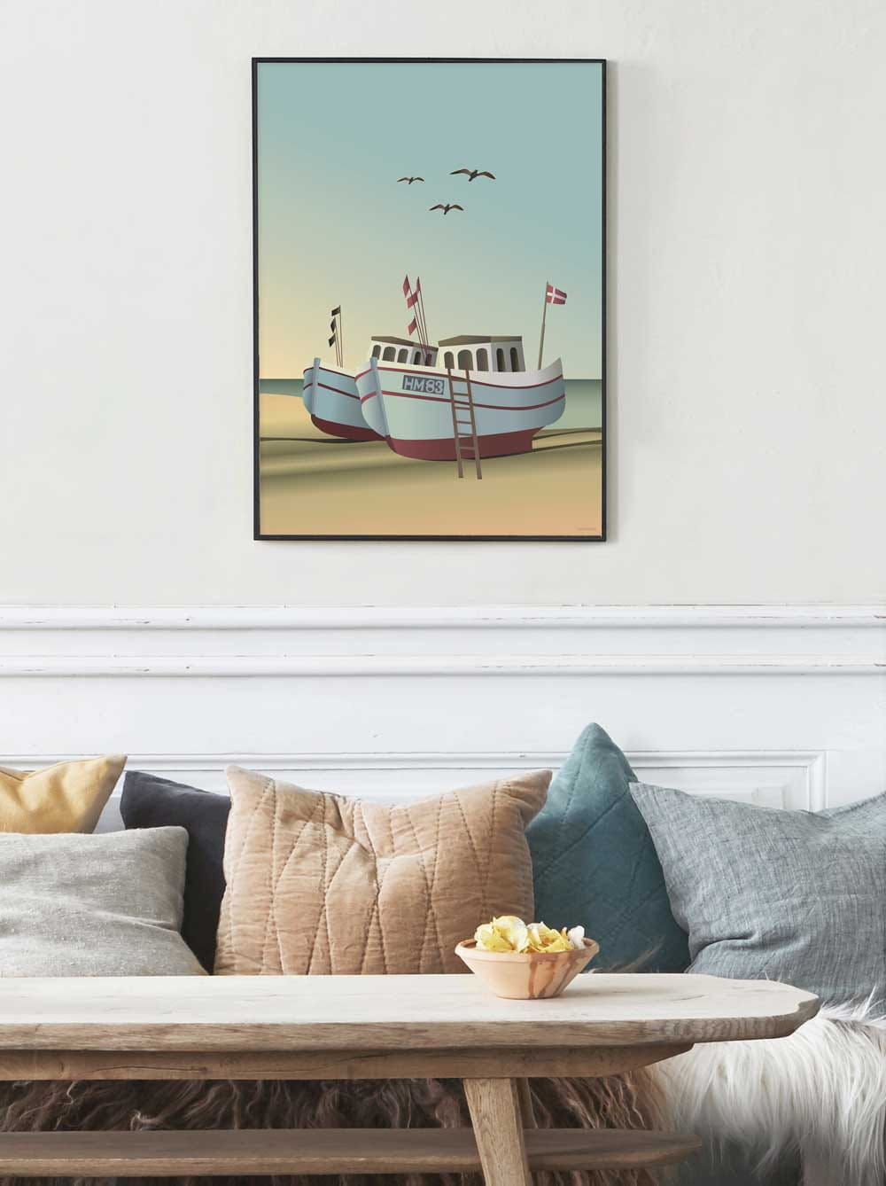 Affiche de bateaux de pêche Vissevasse, 30x40 cm