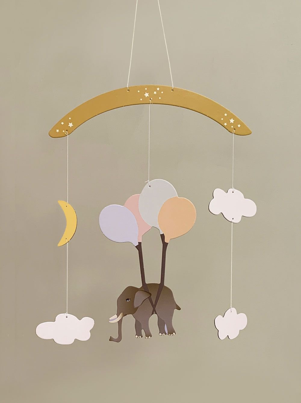 Vissevasse flyvende elefant dekorativ mobil
