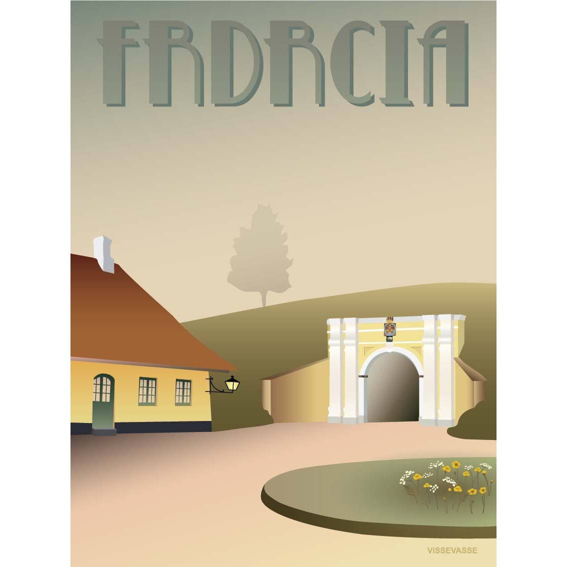 Vissevasse Fredericia 'byporten' Cartel, 15 x21 cm