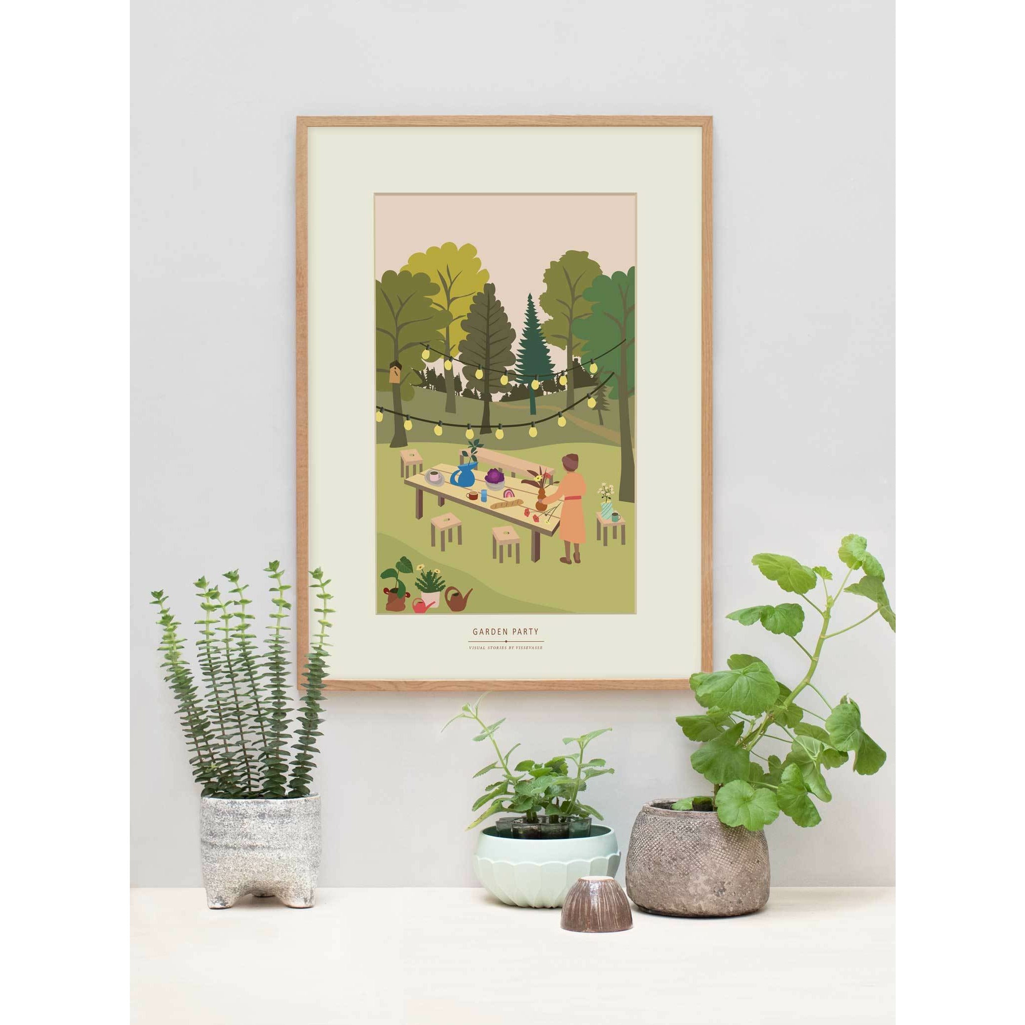 Vissevasse Garden Party Poster, Limited Edition, 50x70 Cm