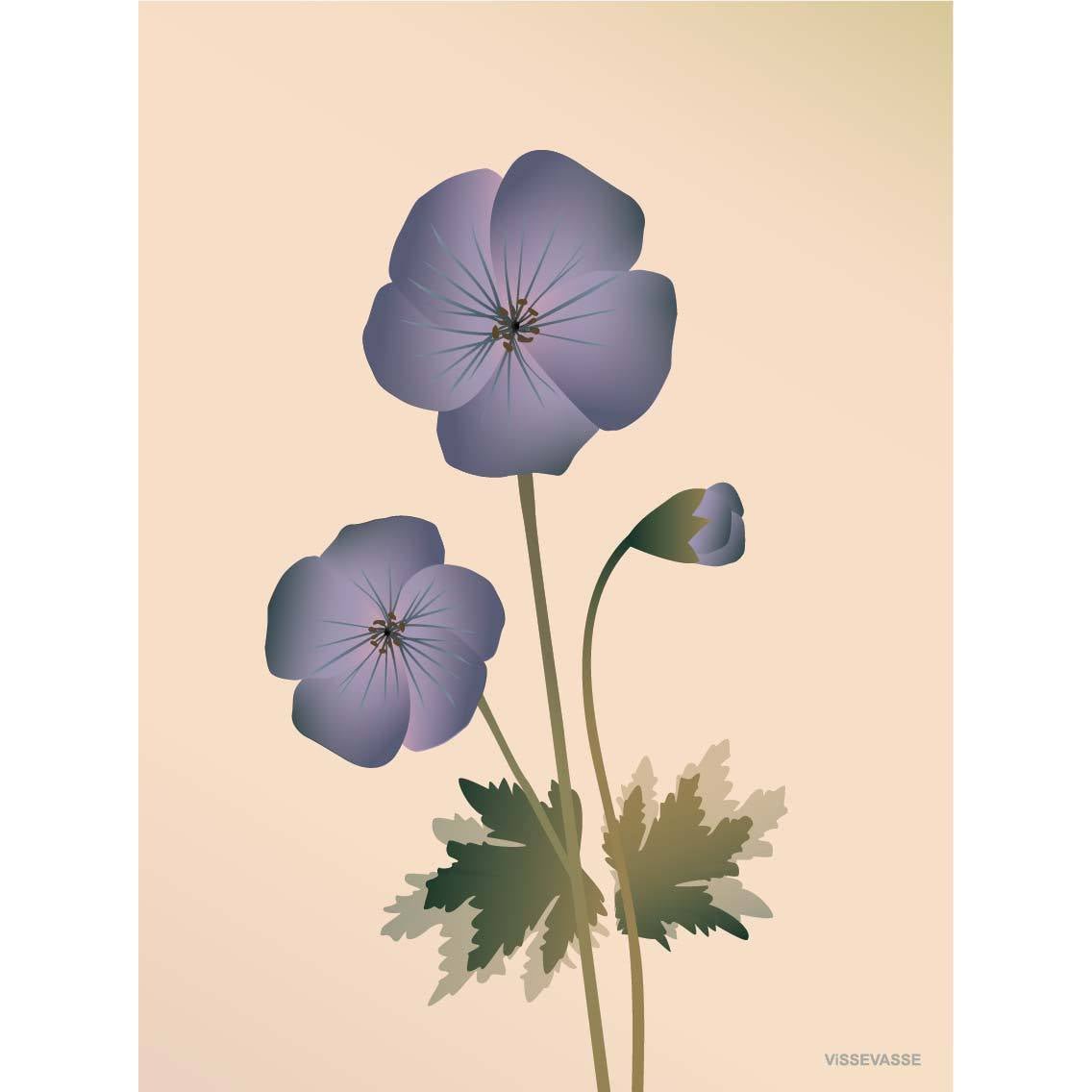 Vissevasse geranium affisch 15 x21 cm, naken