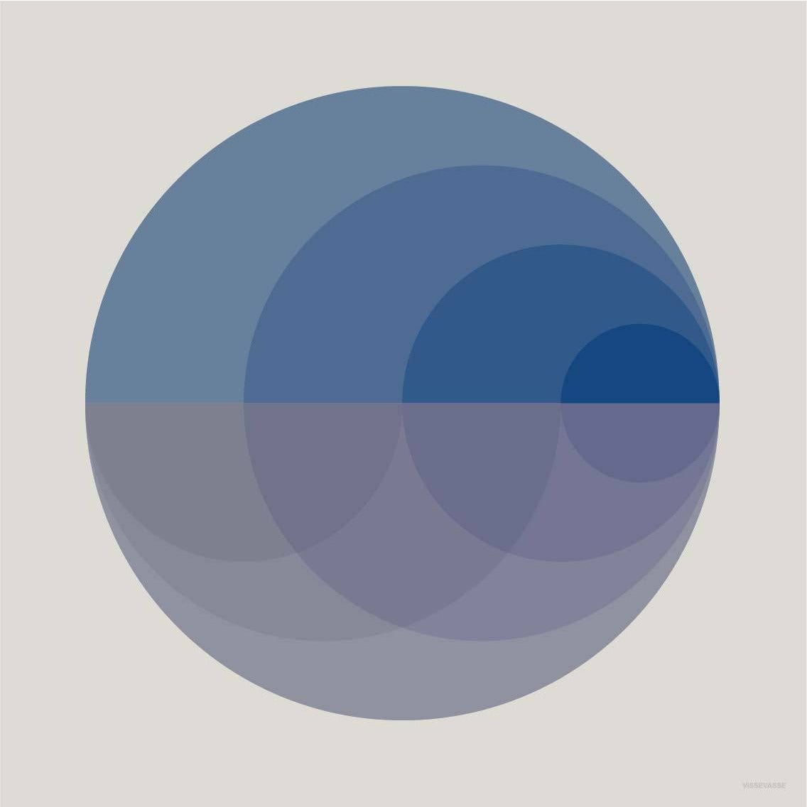 Vissevasse -Gradienten -Poster 40 x40 cm, blau