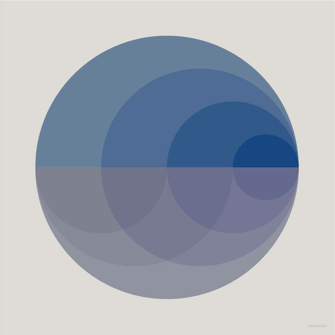 Vissevasse -Gradienten -Poster 50 x50 cm, blau