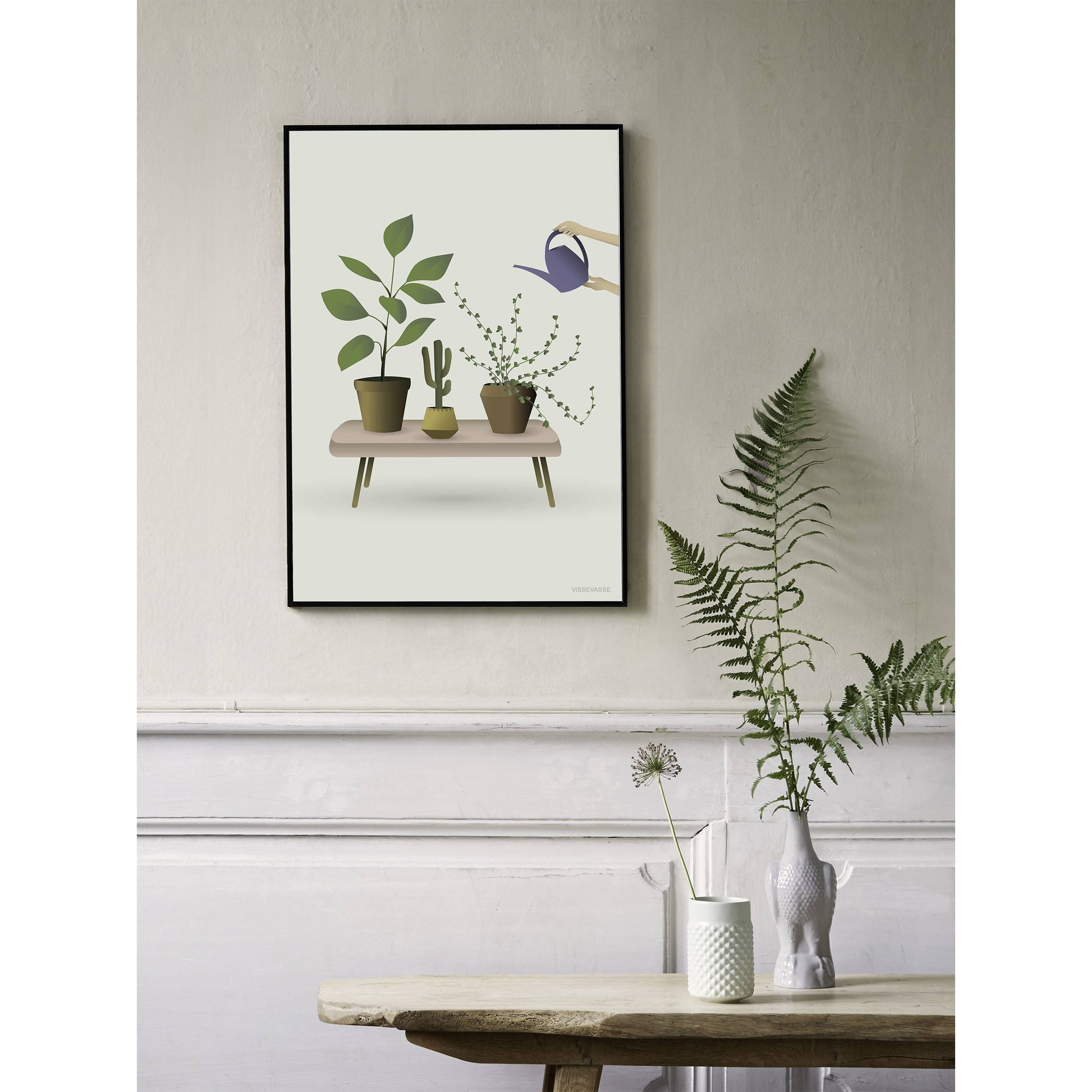 Vissevasse voksende planter plakat, 15 x21 cm