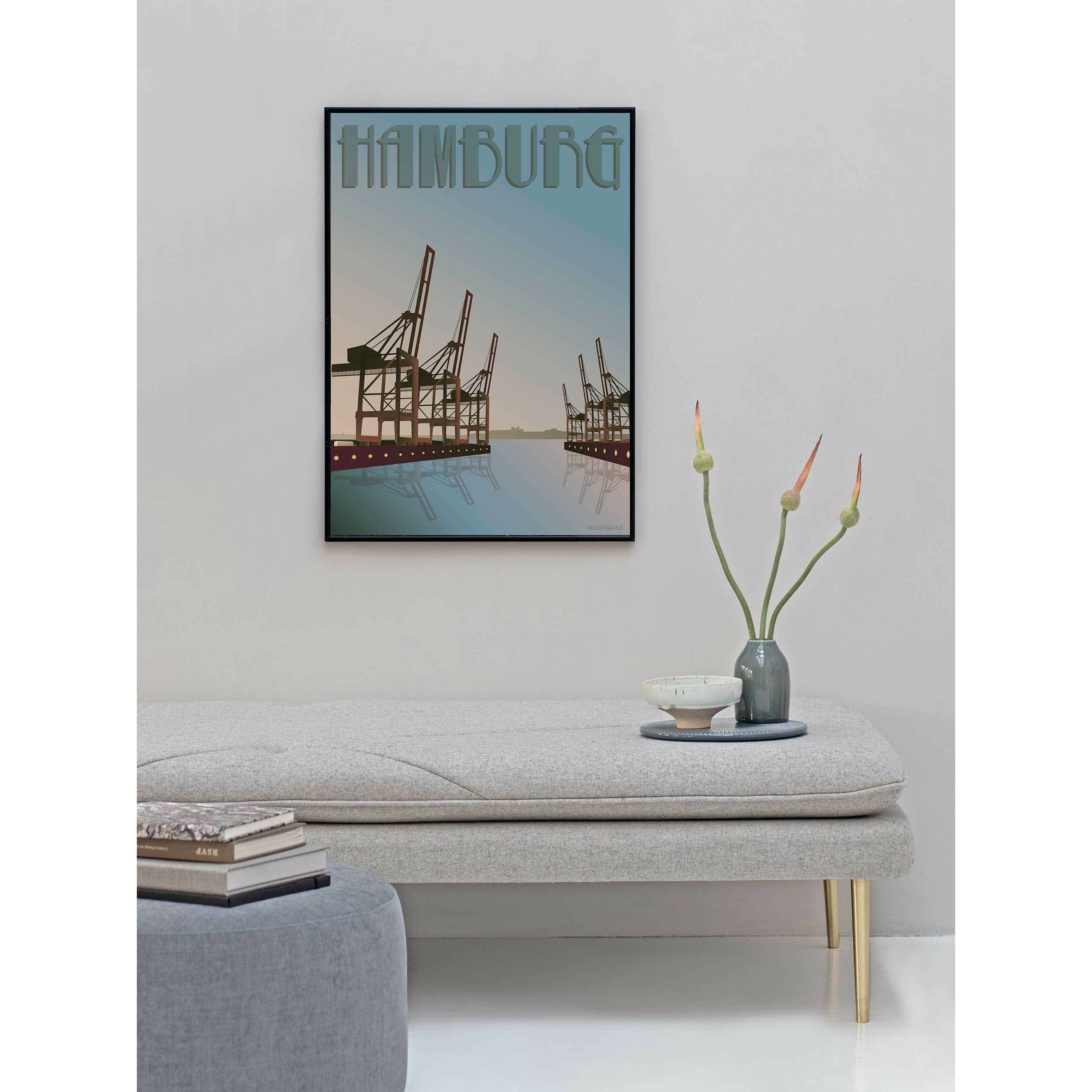 Vissevasse Hamburg Cranes Poster, 30 X40 Cm