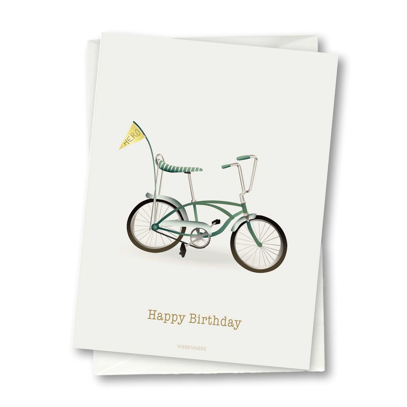 Vissevasse Alles Gute zum Geburtstag Fahrrad -Grußkarte, 10,5x15 cm