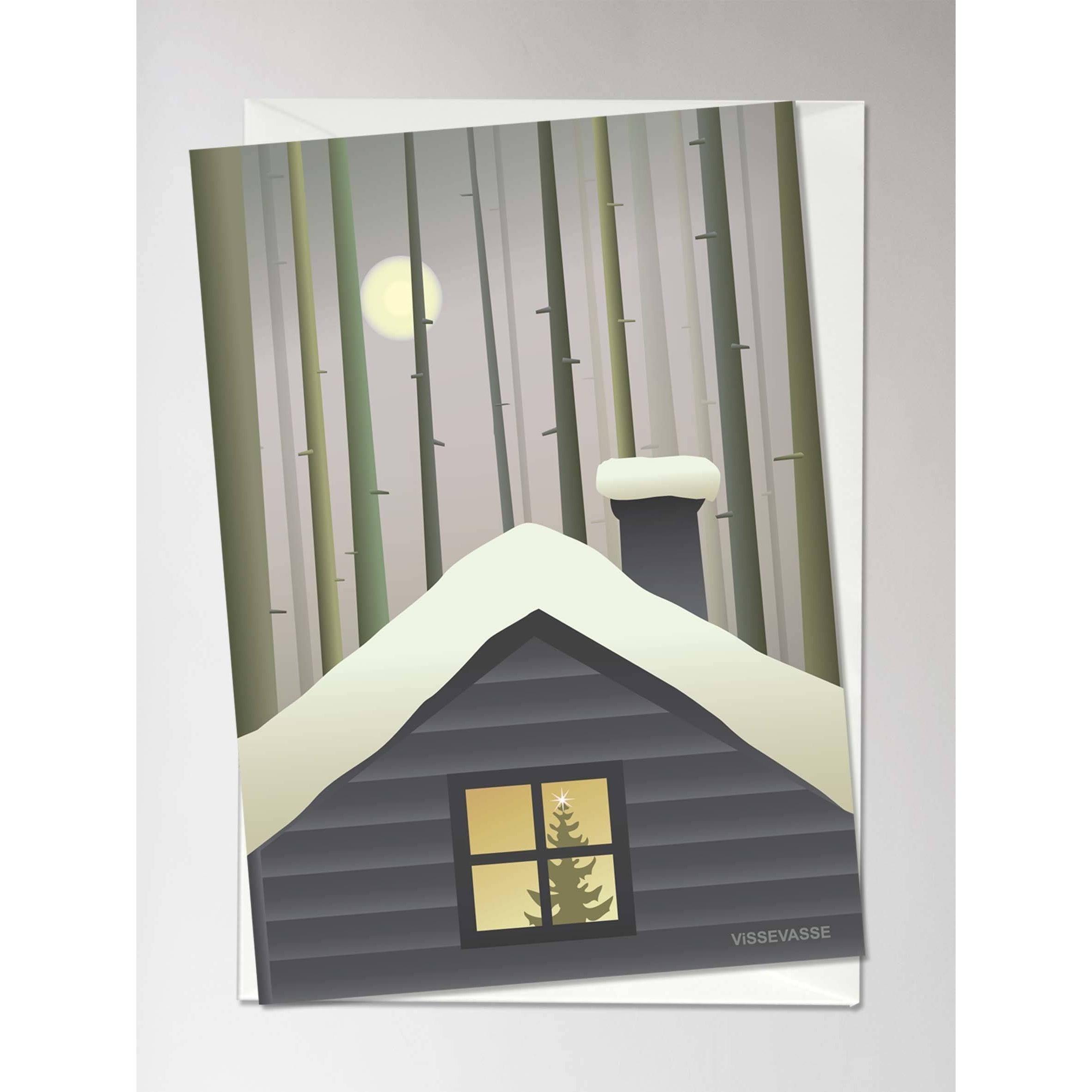 Vissevasse House in the Woods lykønskningskort, 10,5x15 cm