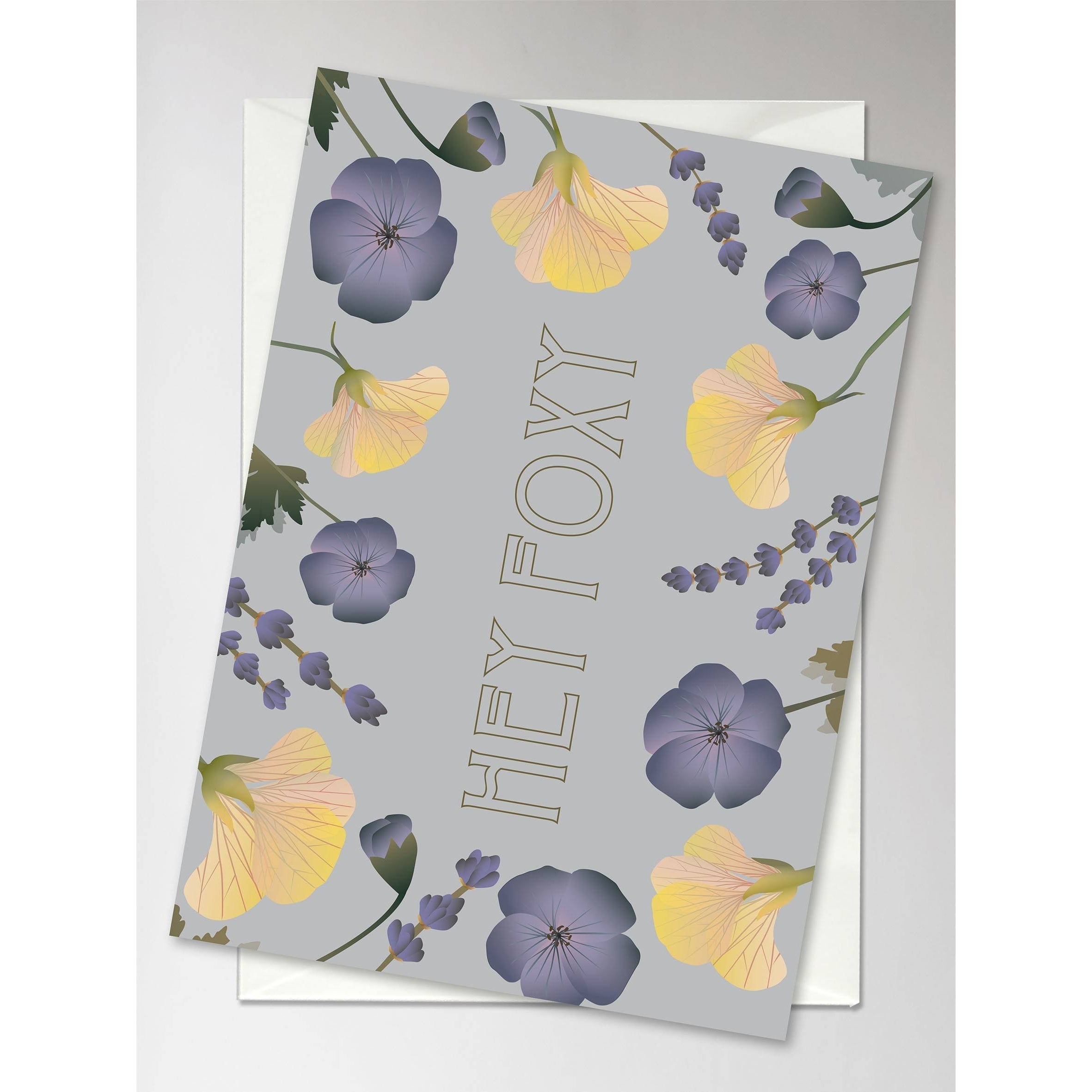 Vissevasse Hey Foxy Flower Bouquet Grußkarte, 10,5x15 cm