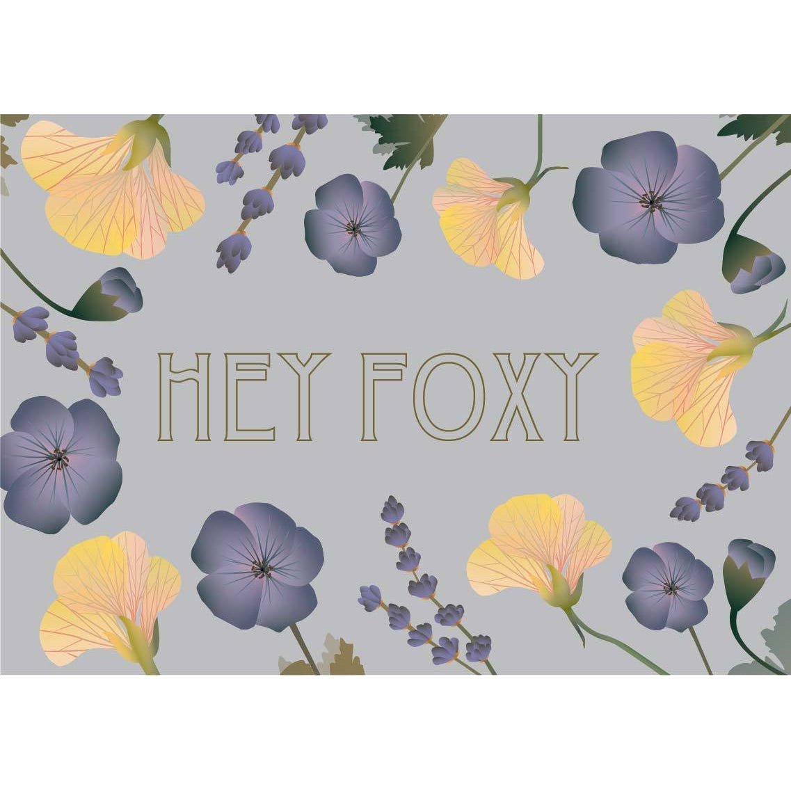 Vissevasse Hey Foxy Flower Bouquet wenskaart, 10,5x15cm