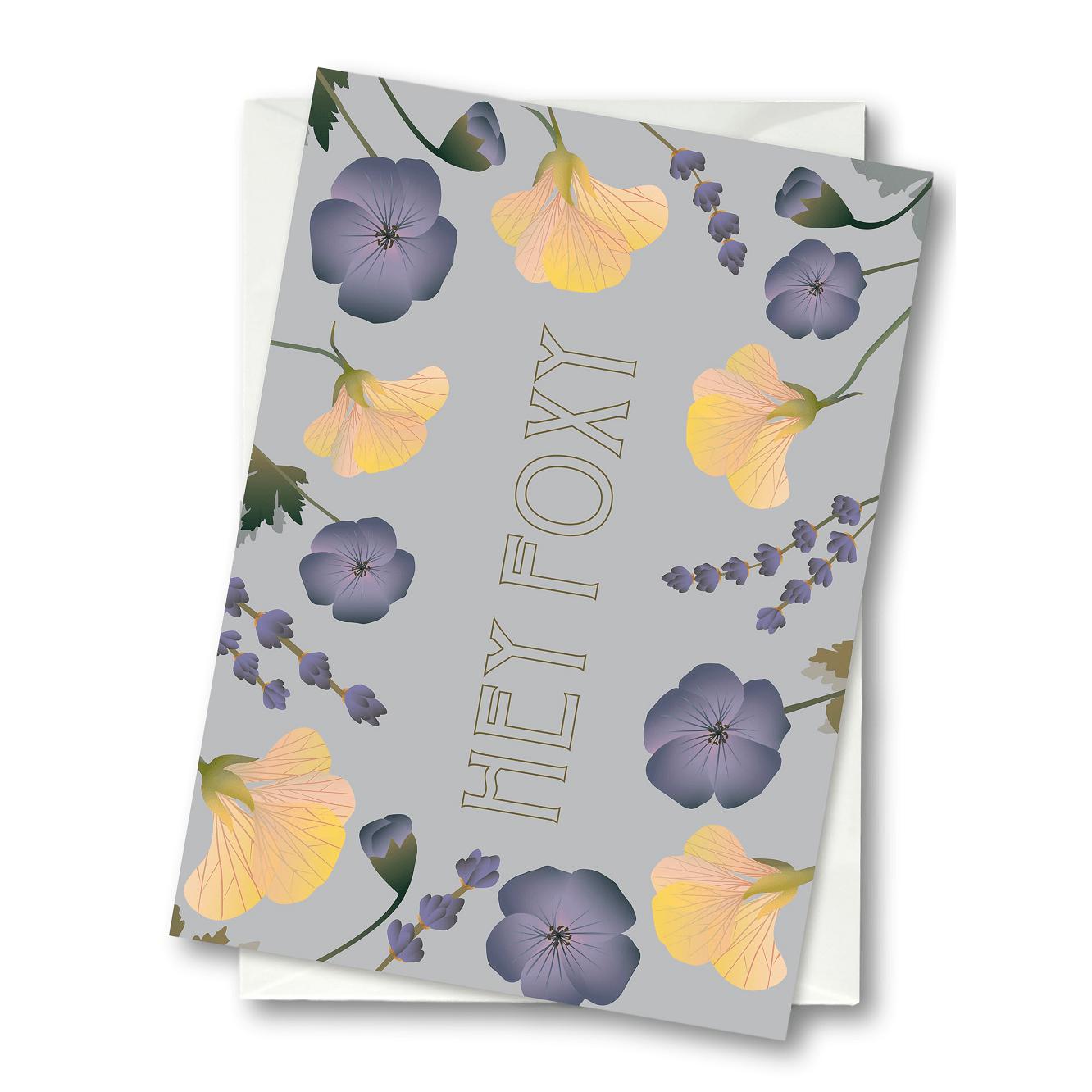 Vissevasse Hey Foxy Flower Bouquet gratulationskort, 10,5x15cm