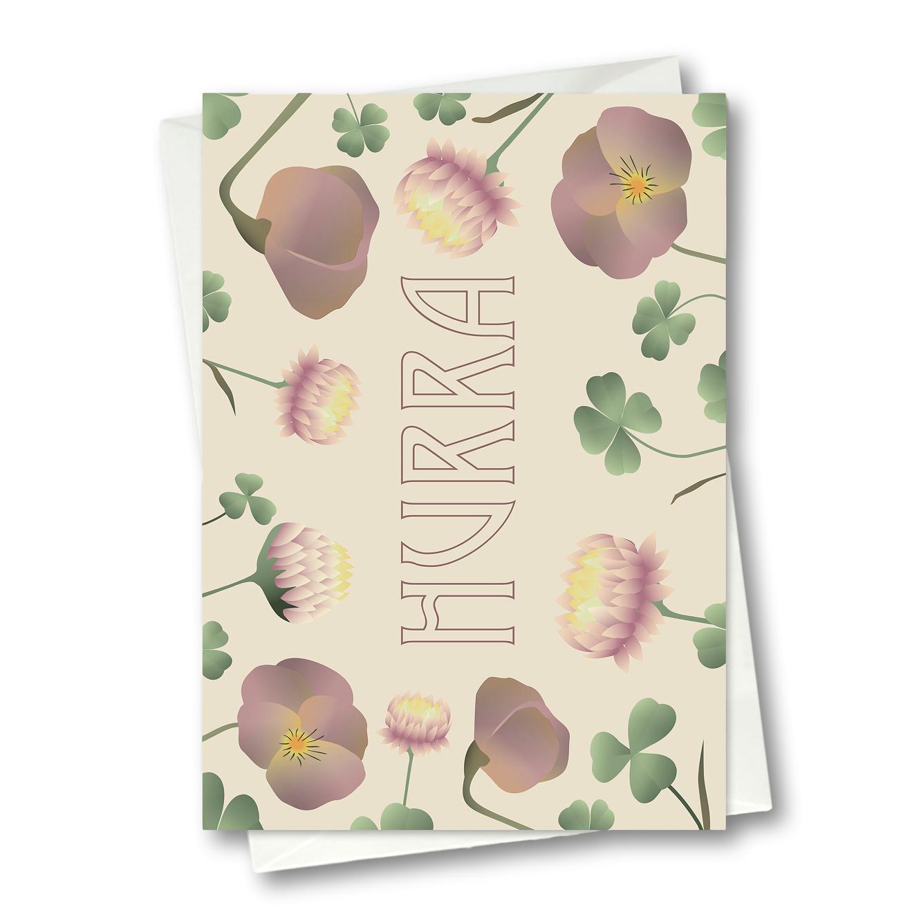 Vissevasse Hurra Blumenstrauß Grußkarte, 10,5x15 cm