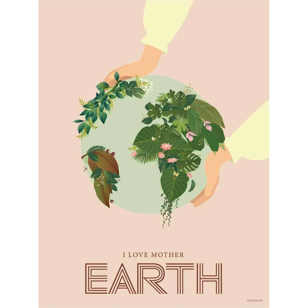 Vissevasse Jeg elsker Mother Earth lykønskningskort, 10x15 cm