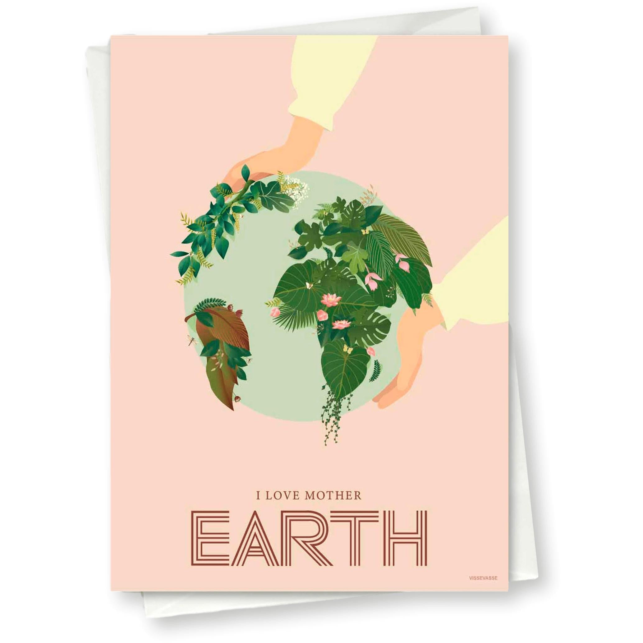 Vissevasse I Love Mother Earth gratulationskort, 10x15 cm