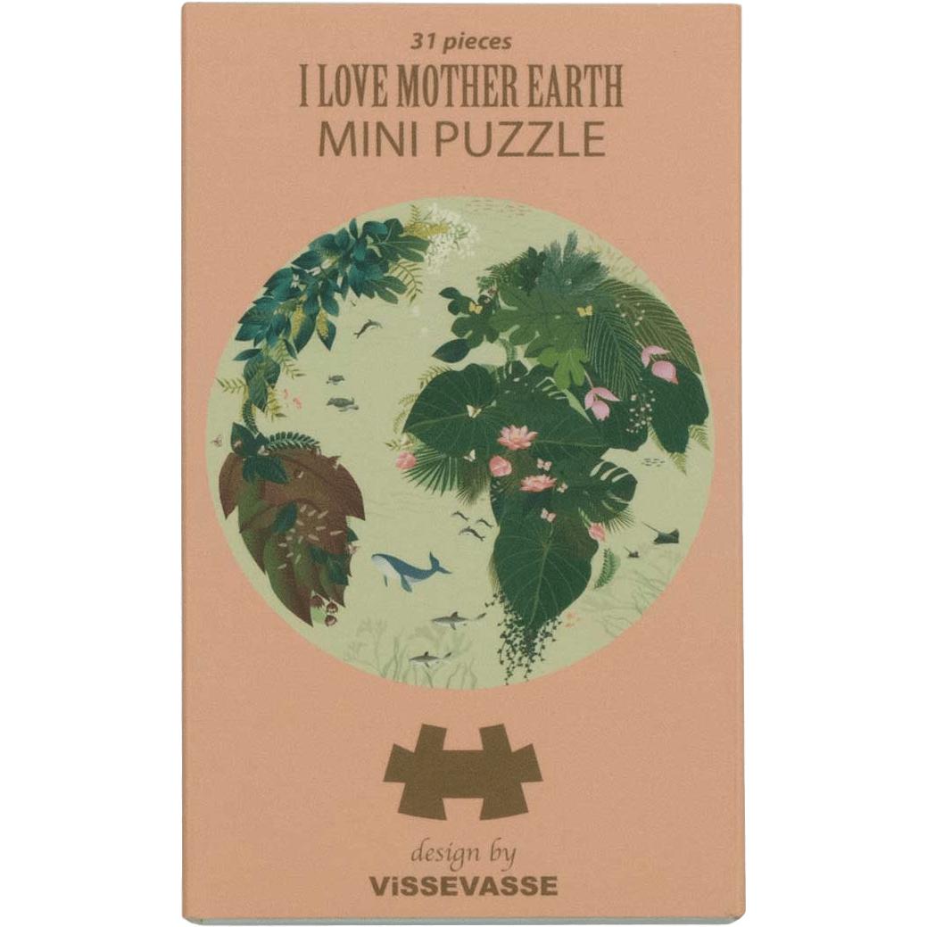 Vissevasse Ich liebe Mutter Erde Mini -Puzzle