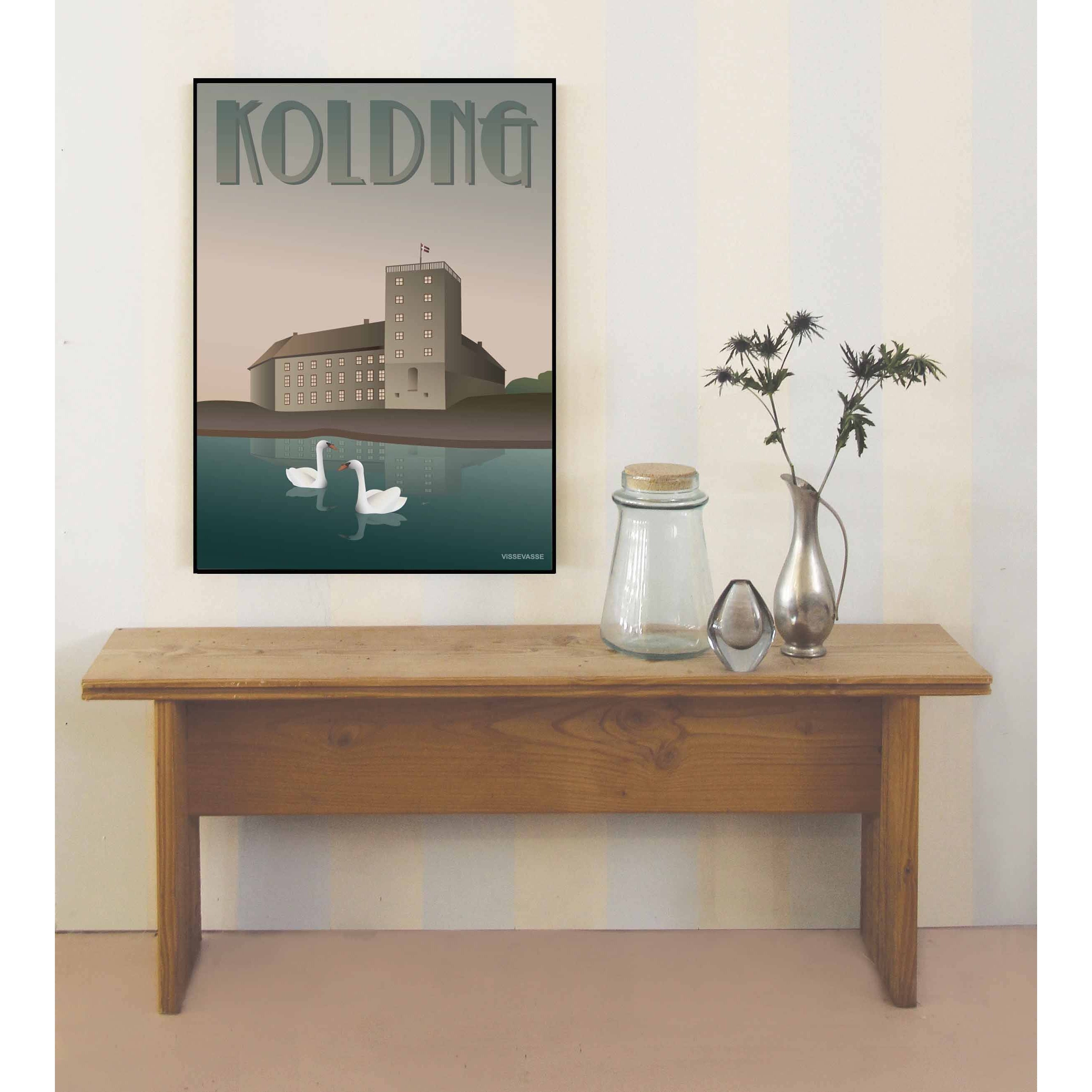 Vissevasse Kolding Koldinghaus -poster, 15 x21 cm