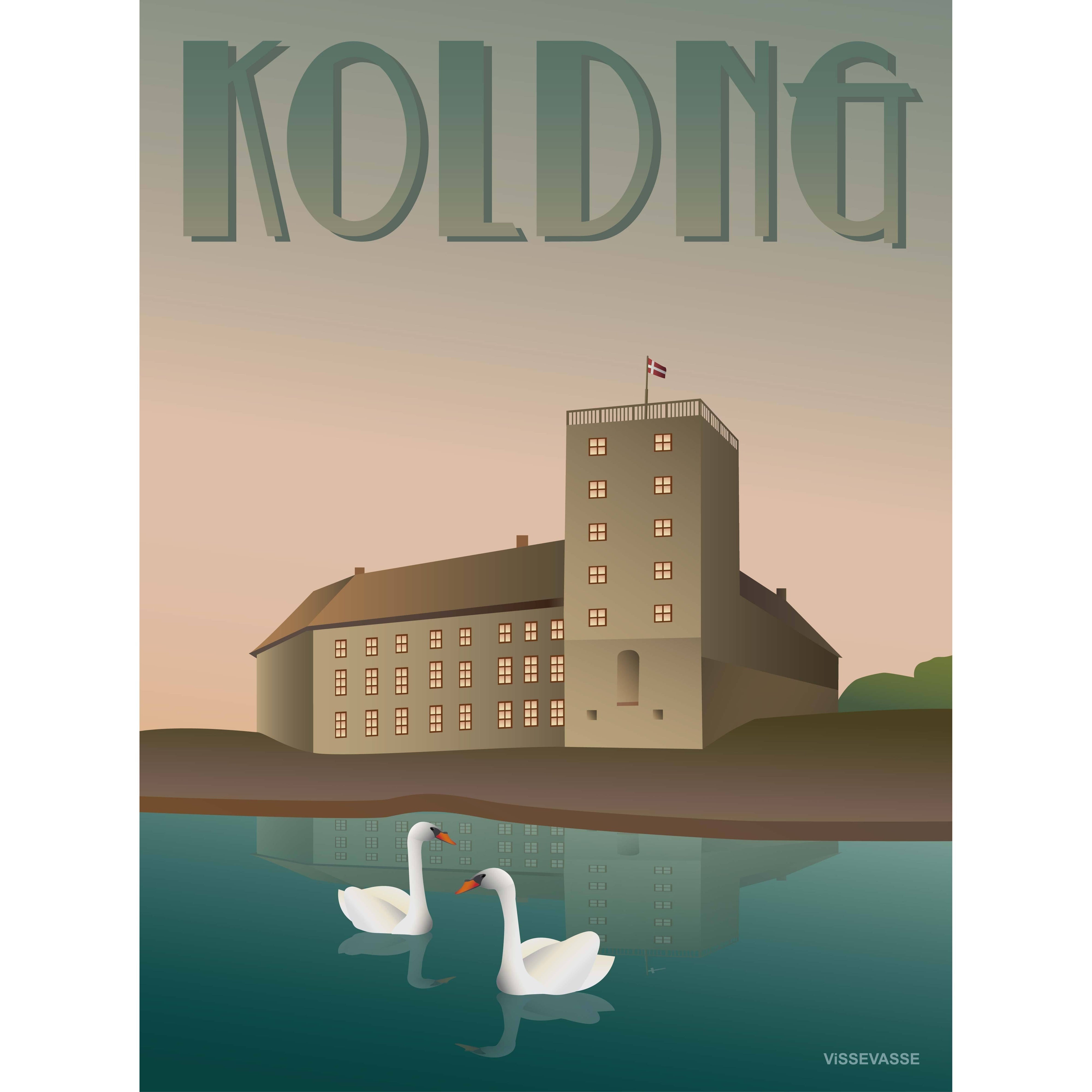 Vissevasse Kolding Koldinghaus -affisch, 15 x21 cm