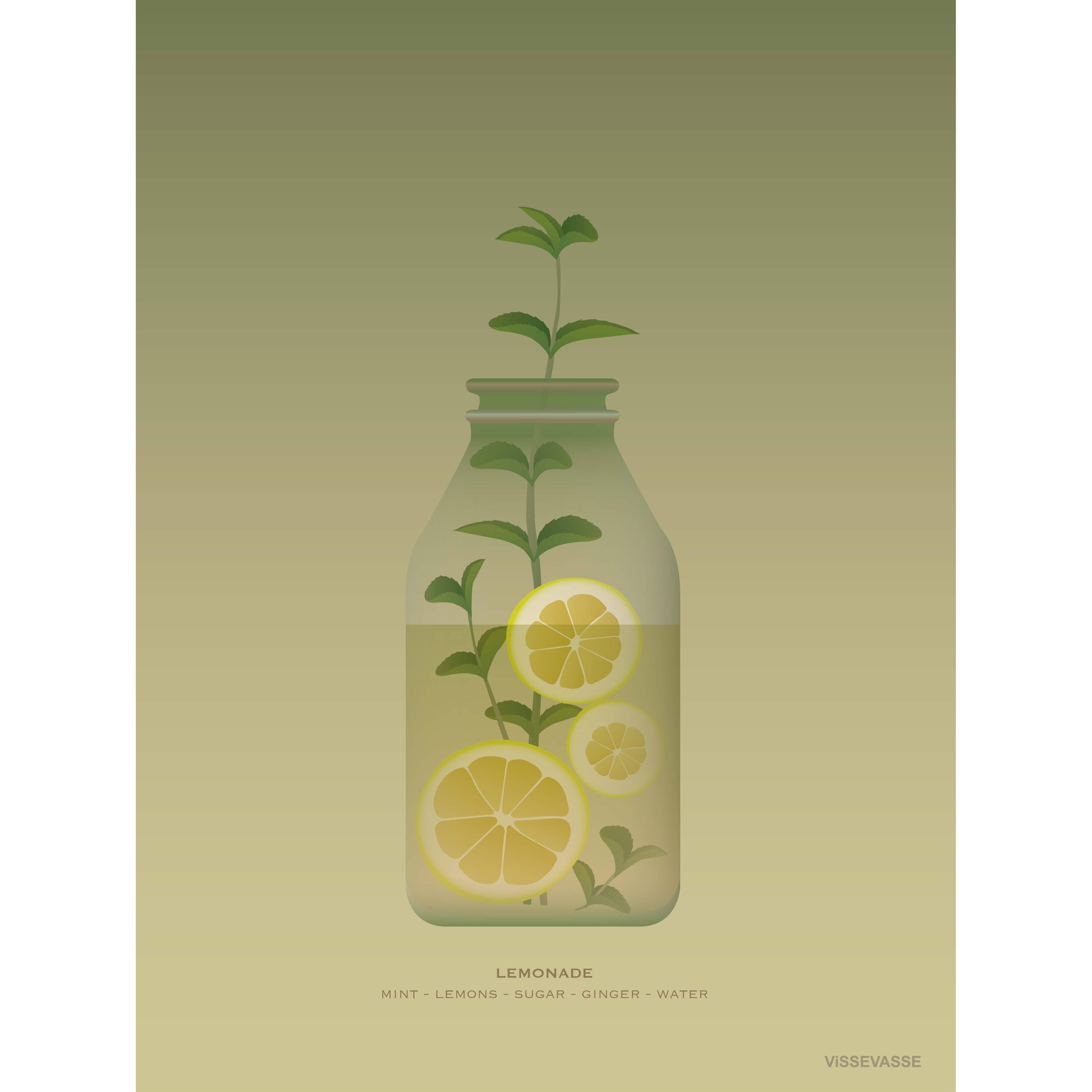 Vissevasse Lemonade -affisch, 15 x21 cm