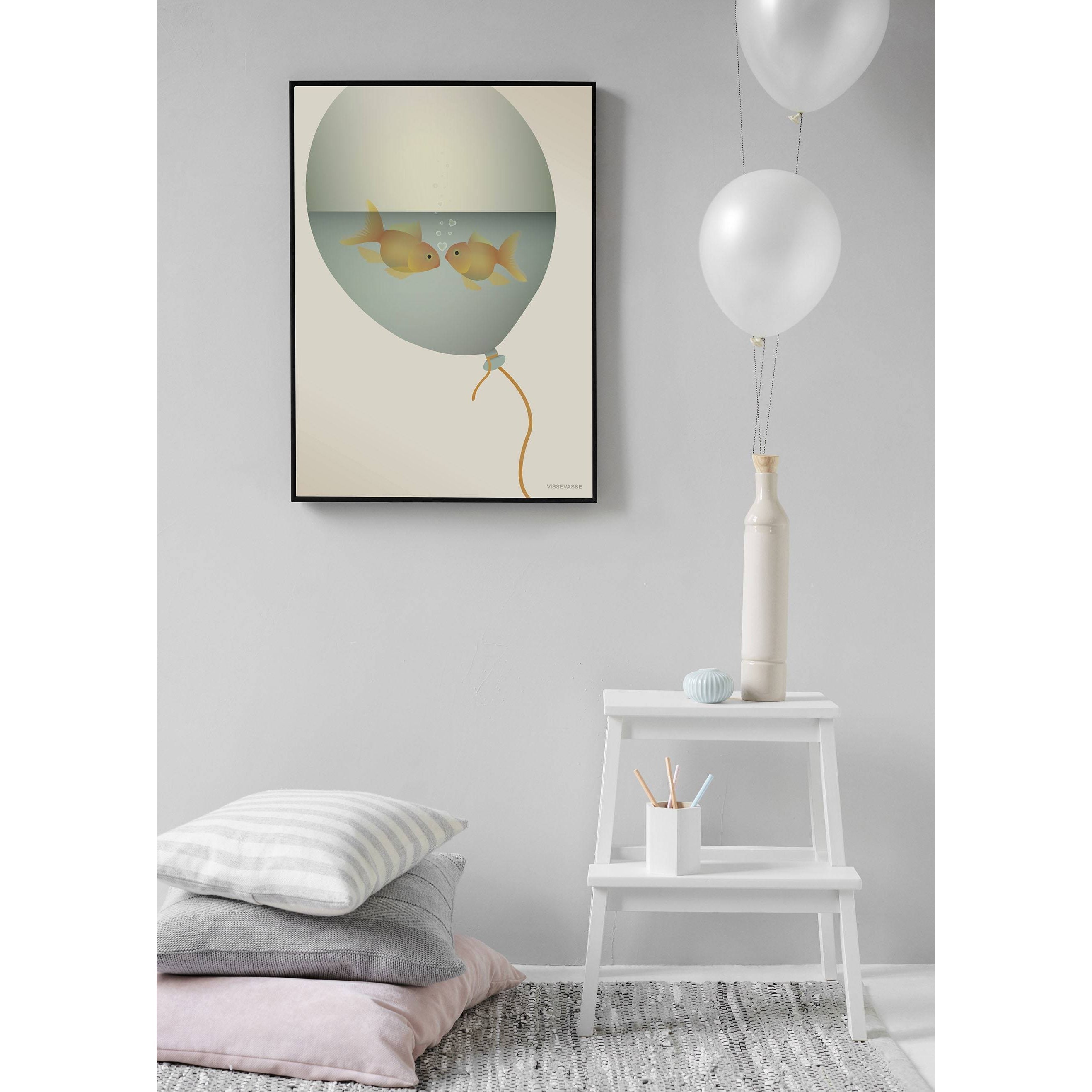Vissevasse Liebe in einem Blasenplakat, 15 x21 cm
