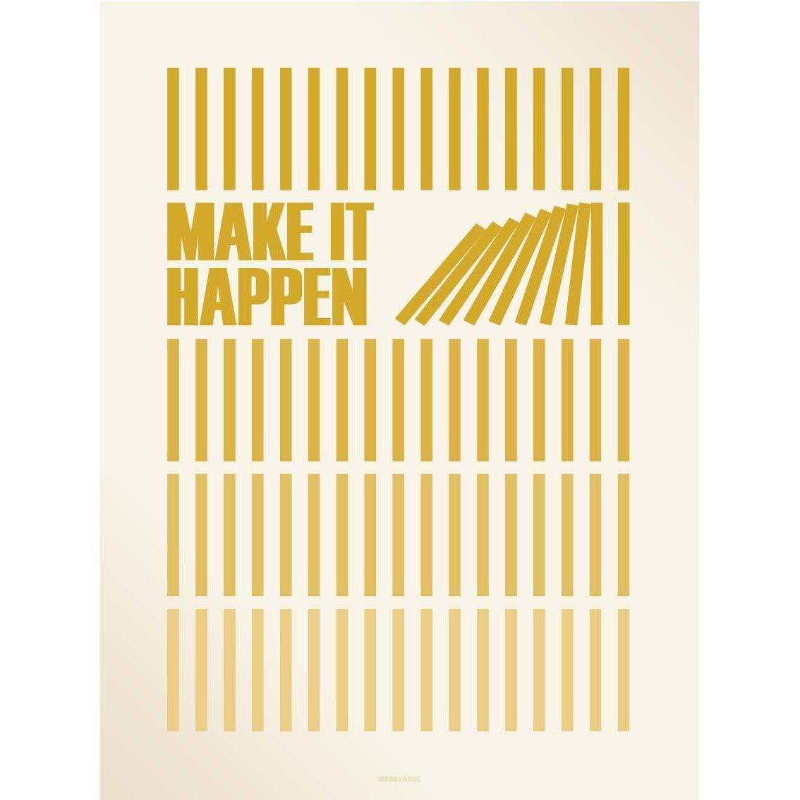 Vissevasse Make It Happen Poster 15 x21 cm, geel