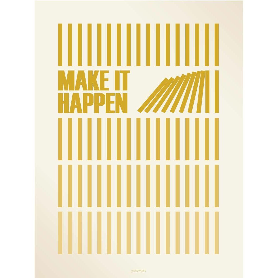 Vissevasse Make It gebeuren poster 50 x70 cm, geel