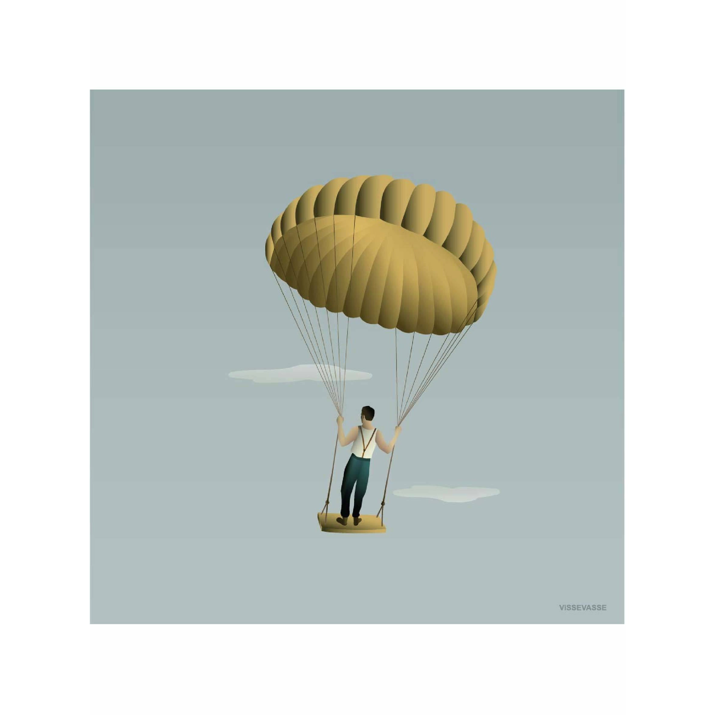 Vissevasse -Mann im Sky -Poster, 50 x 50 cm