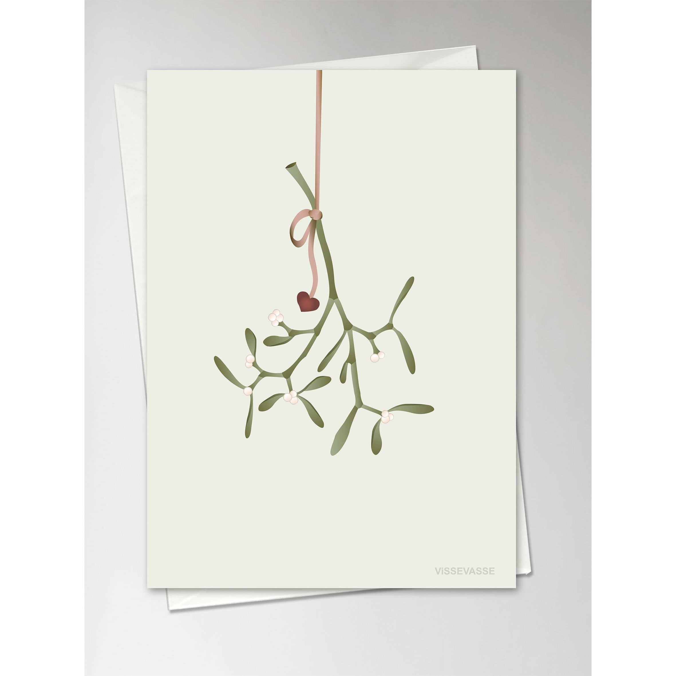 Vissevasse Mistletoe Greeting Card, 10,5x15cm