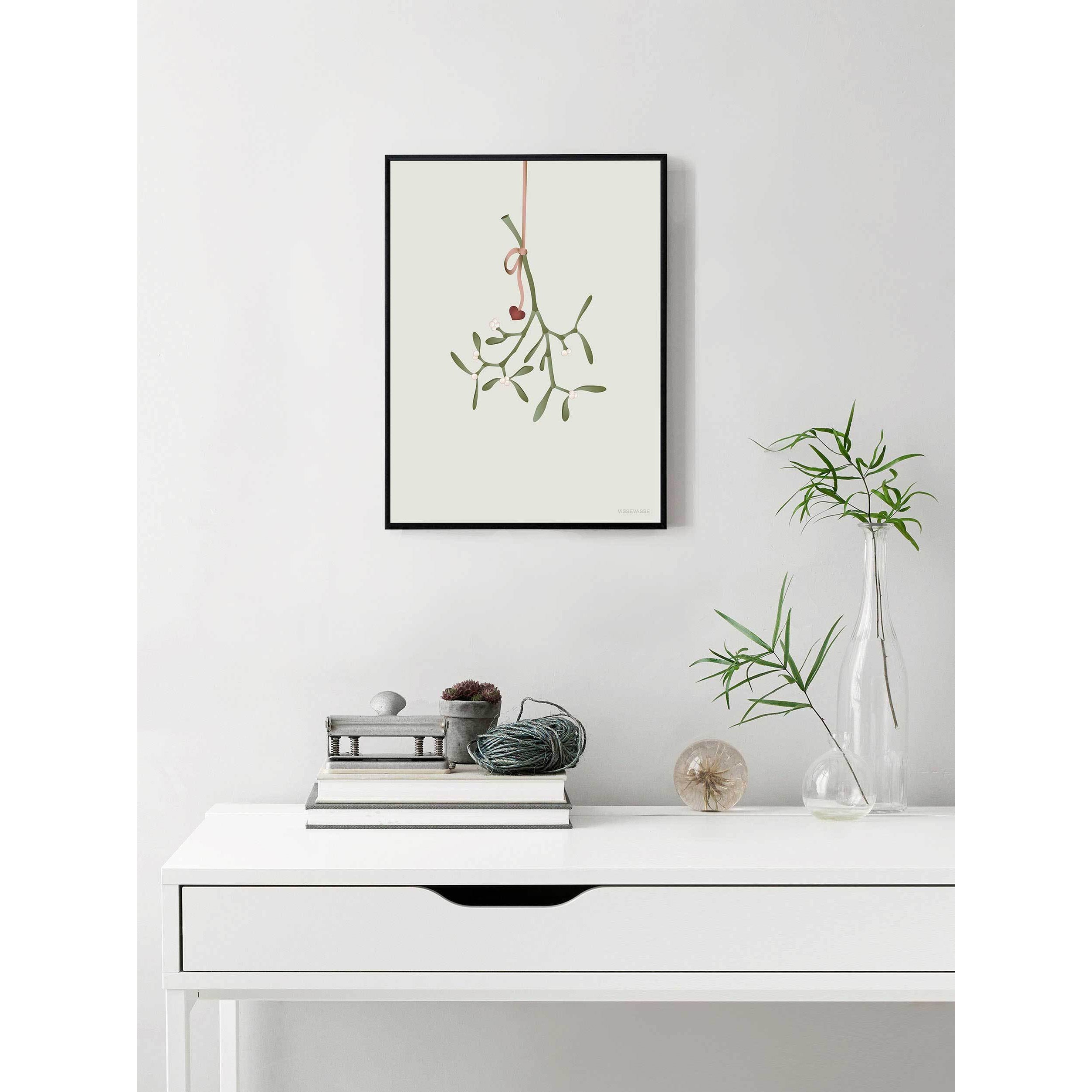 Vissevasse Mistletoe plakat, 15 x21 cm