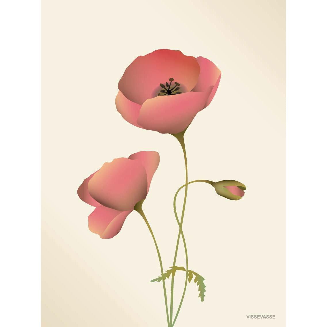 Vissevasse Poppy Poster 30 x40 cm, merengue