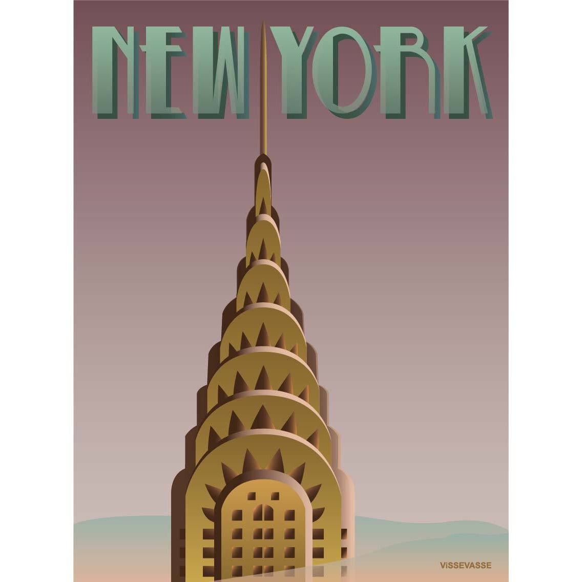 Affiche Vissevasse New York Chrysler, 15 x 21 cm