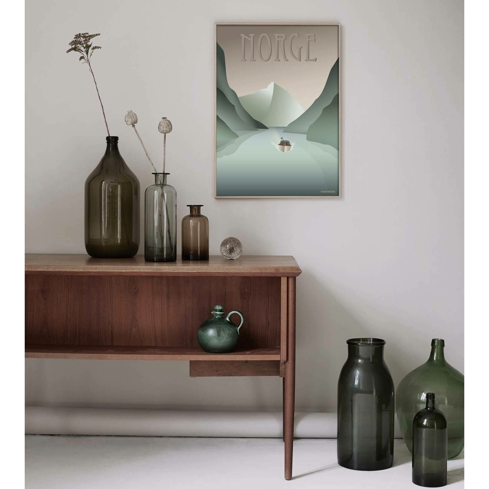Vissevasse Norwegen Fjord -Poster, 50 x70 cm