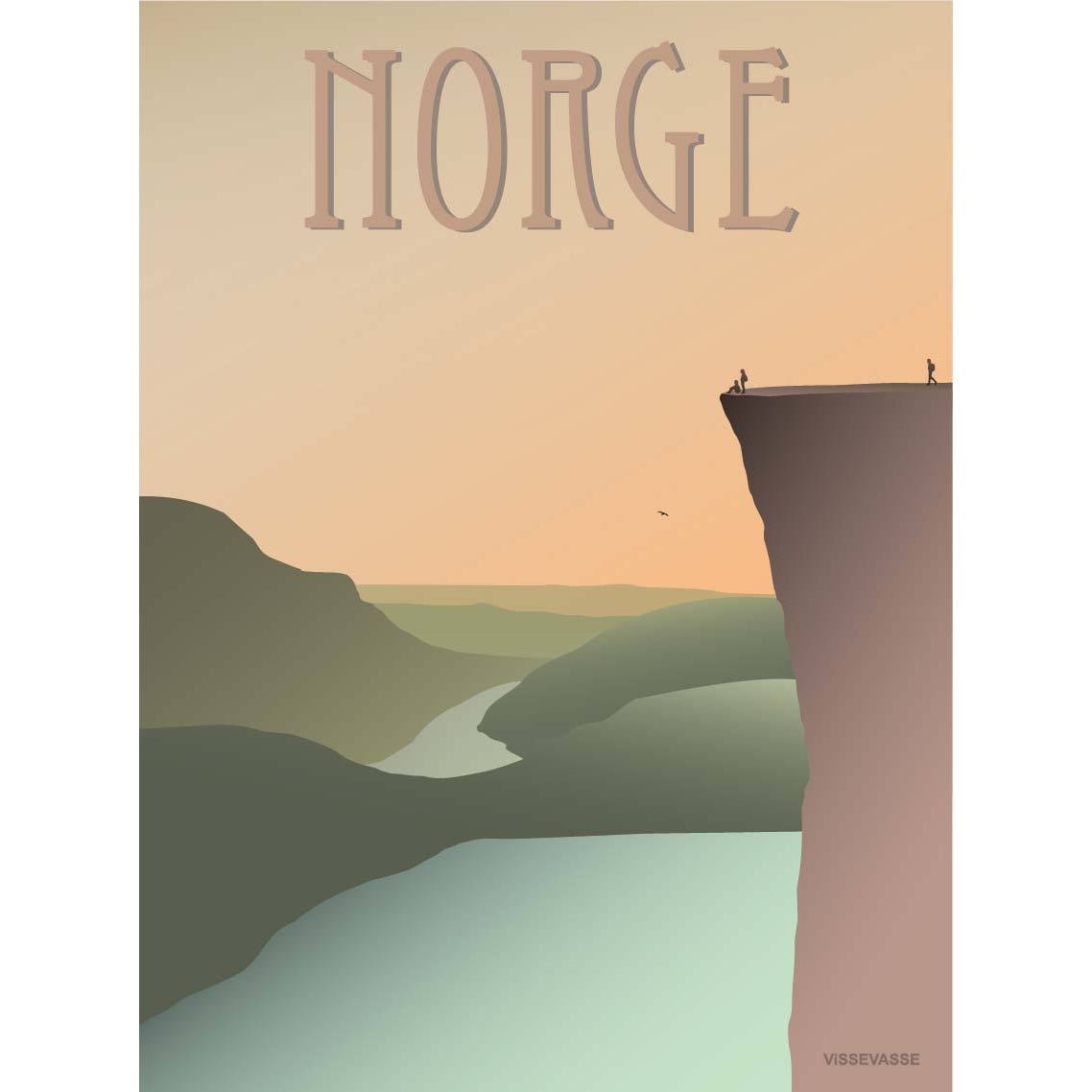 Vissevasse Norge Pulpit Rock Poster, 15 x21 cm
