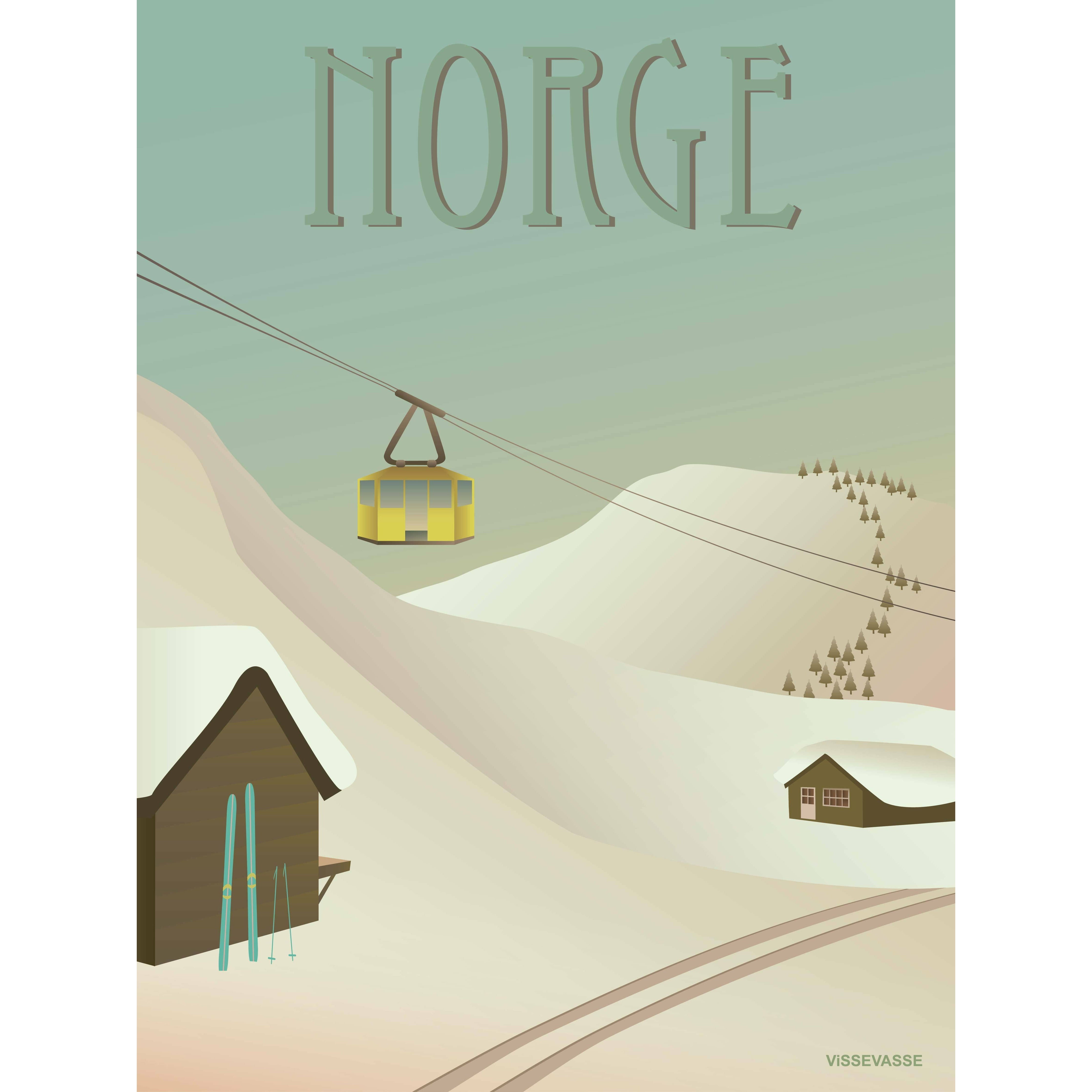 Vissevasse Norway Snow Plakat, 50 X70 Cm