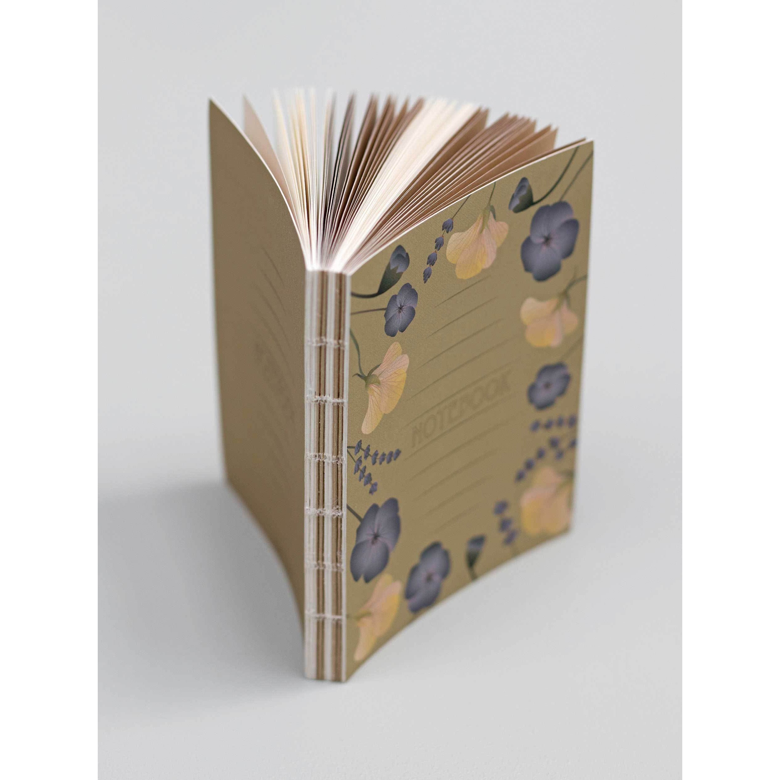 Vissevasse notebook med blomster, rav, lille